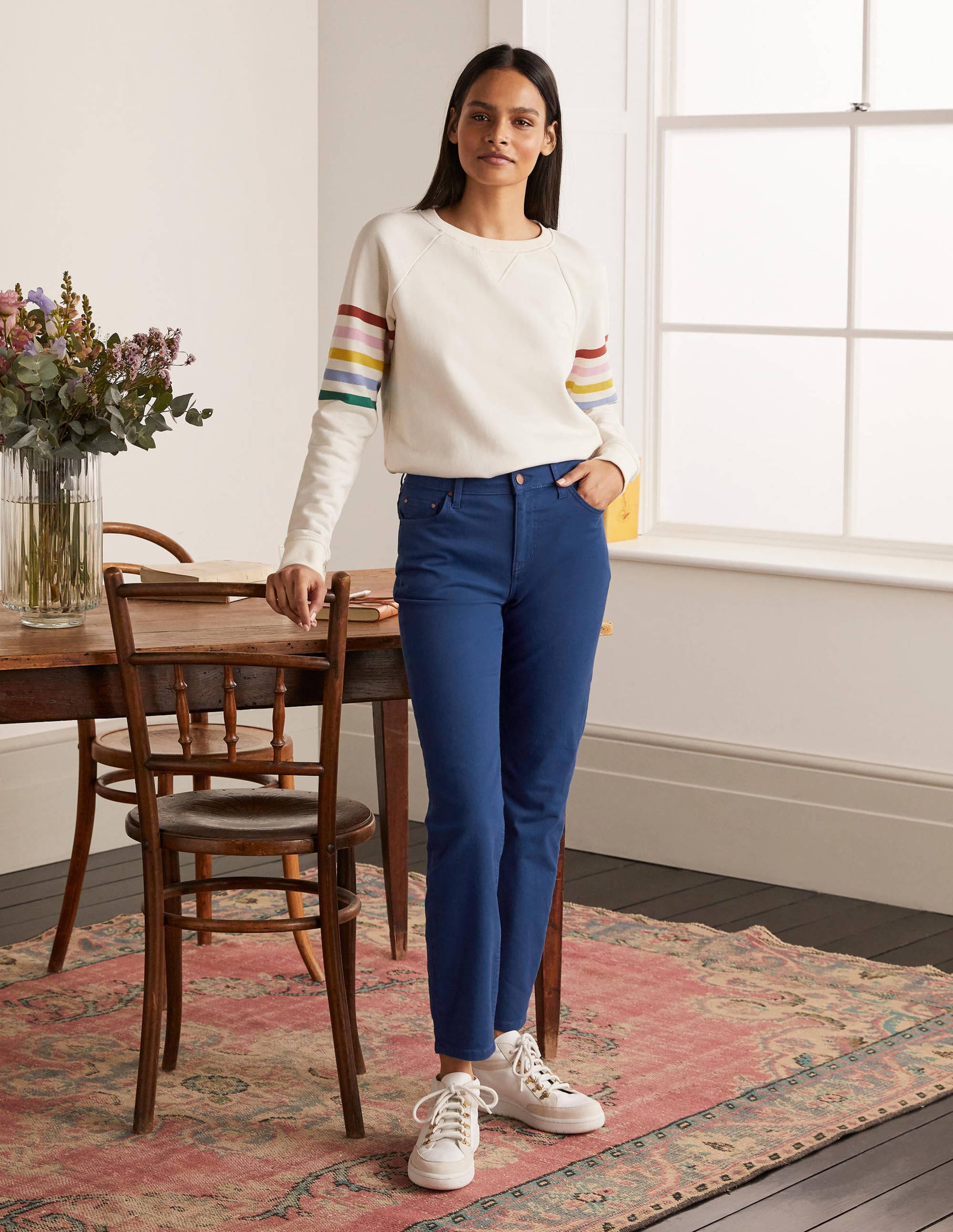 Slim Straight Ankle Skimmers-Blue Depths - Image 4