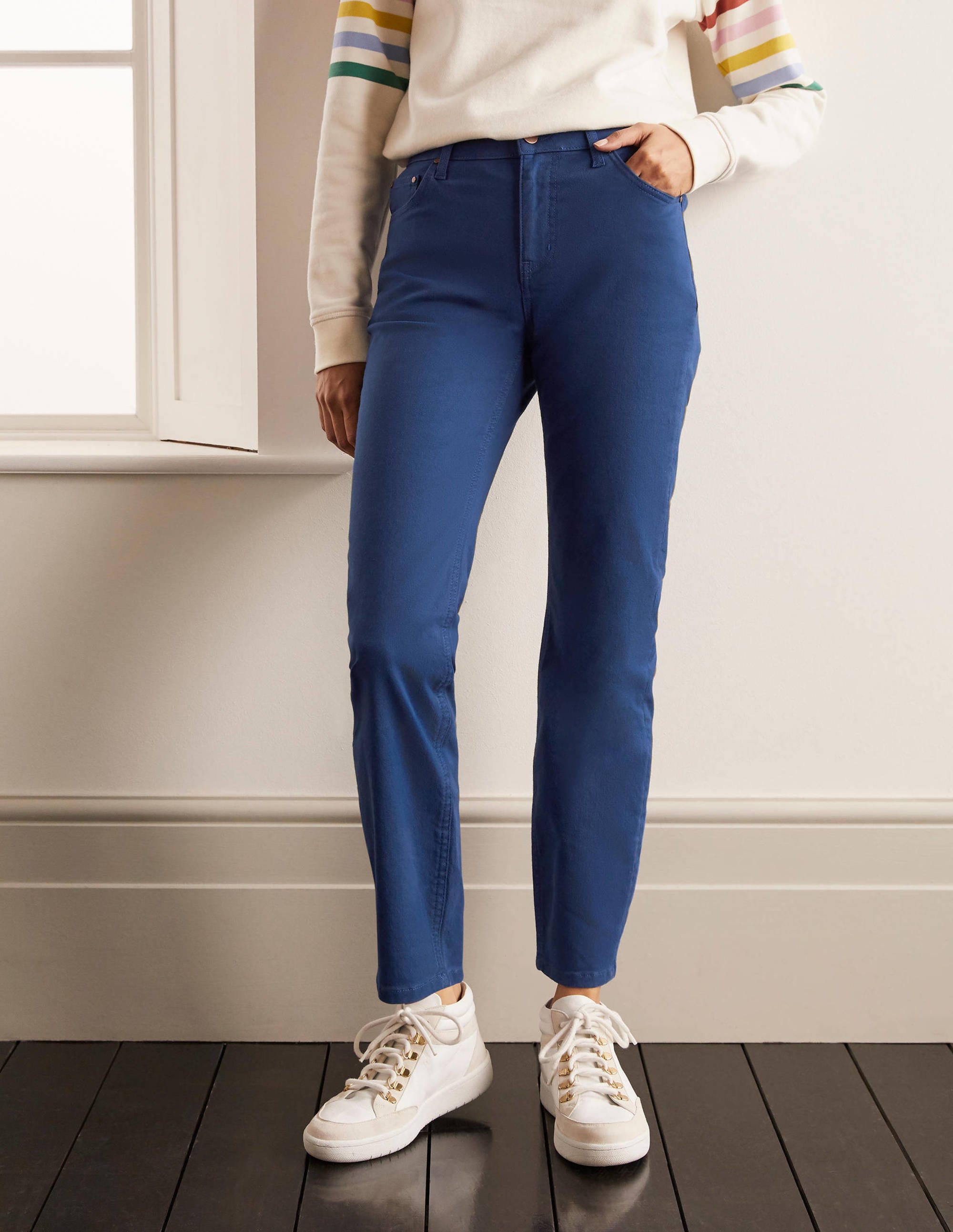 Slim Straight Ankle Skimmers-Blue Depths - Image 1