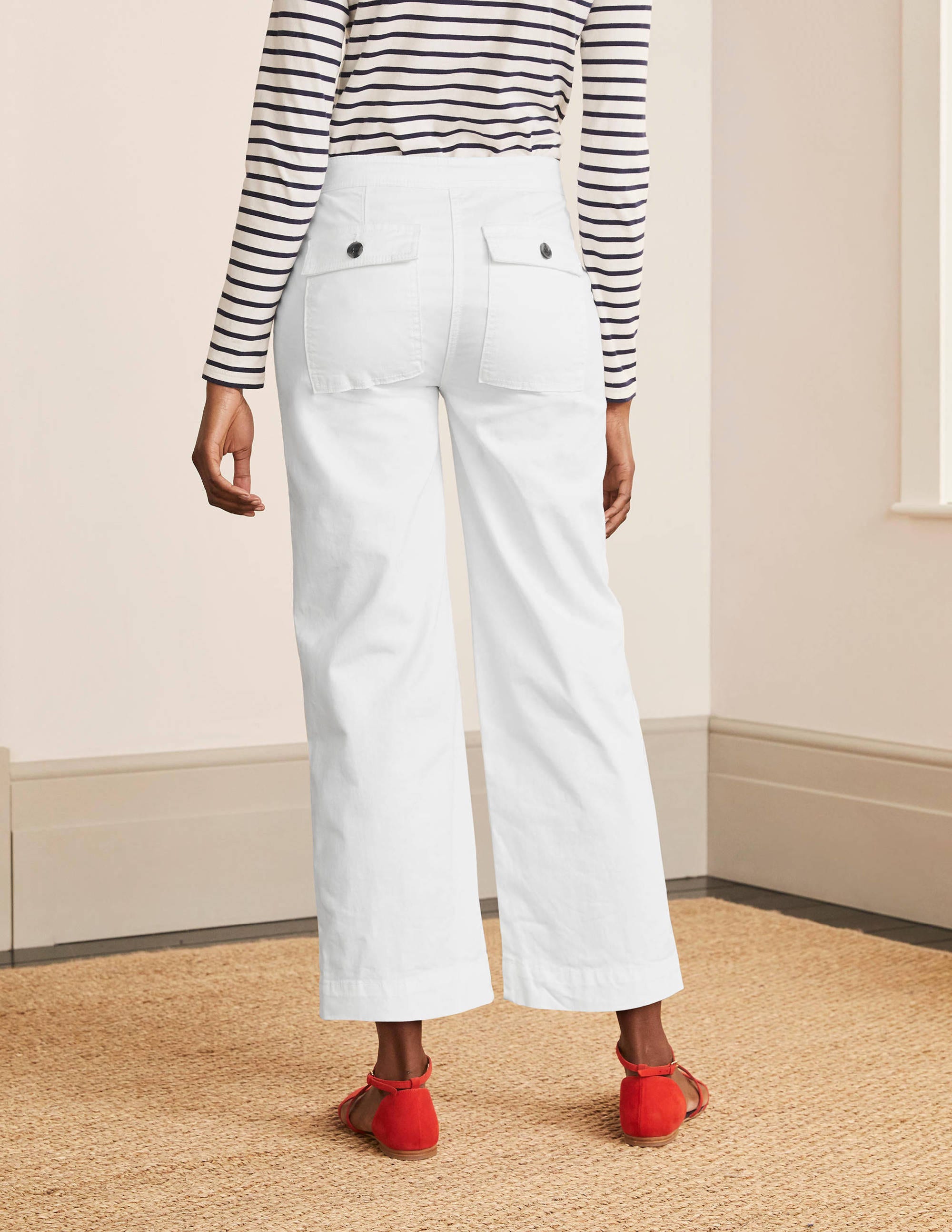 Beaufort Button Fly Trousers-White - Image 2