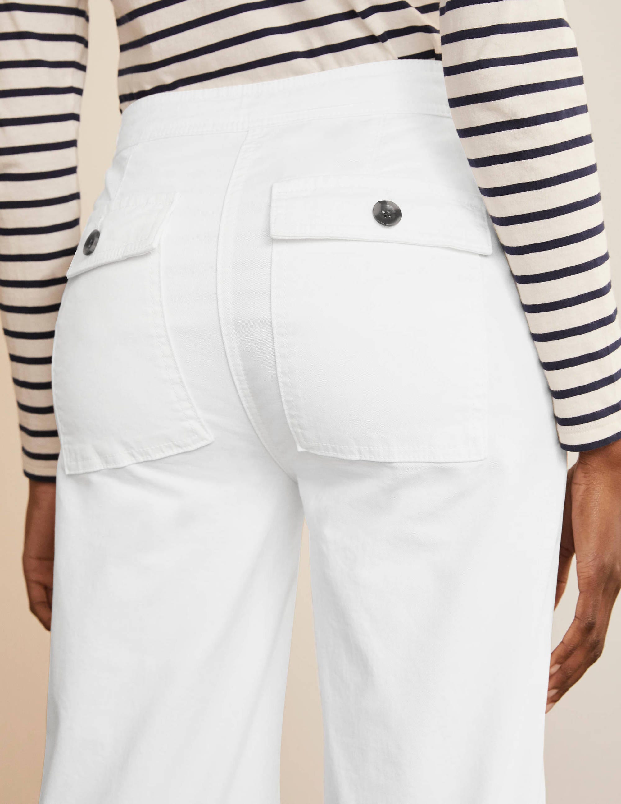 Beaufort Button Fly Trousers-White - Image 4