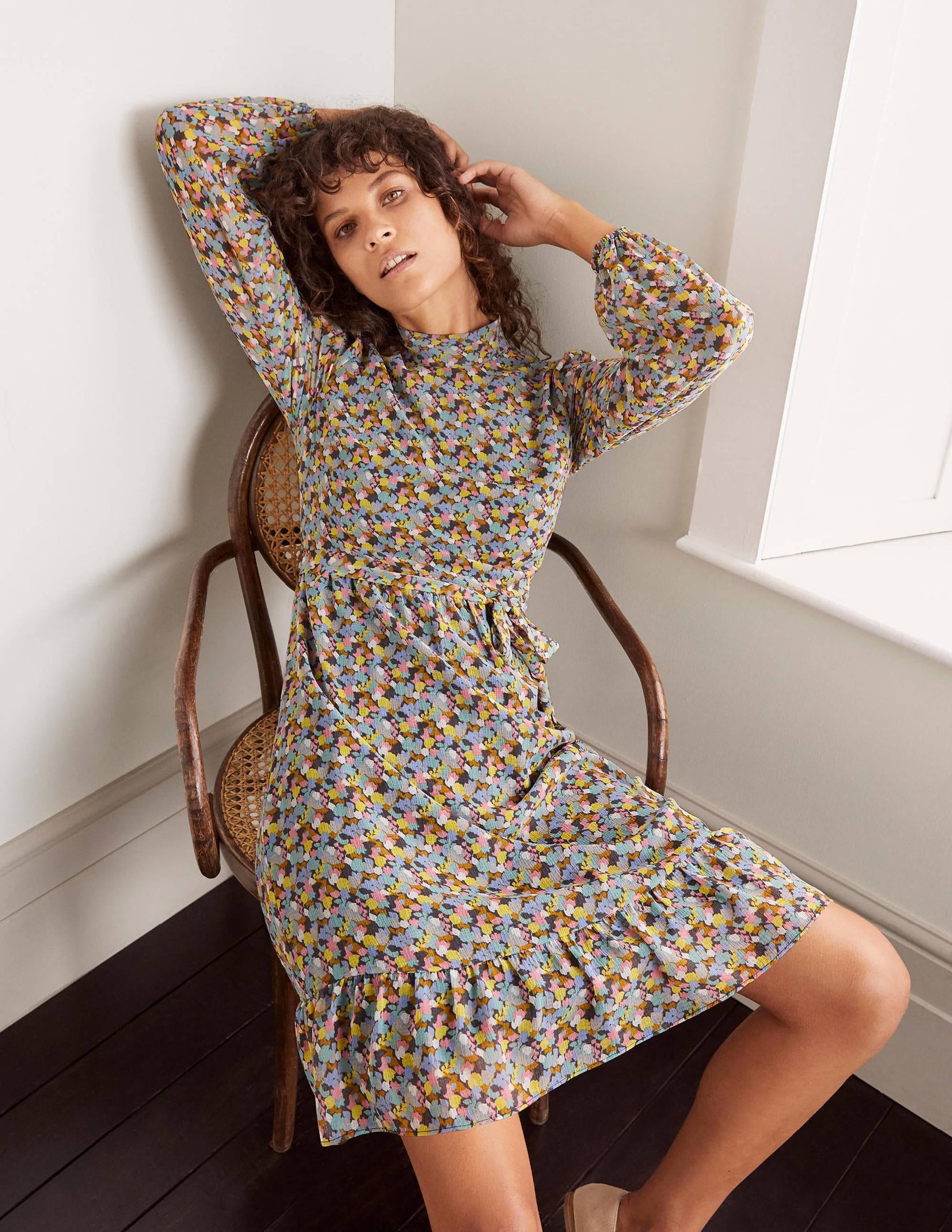 Lottie Belted Dress-Apple Mint, Pressed Bloom-4