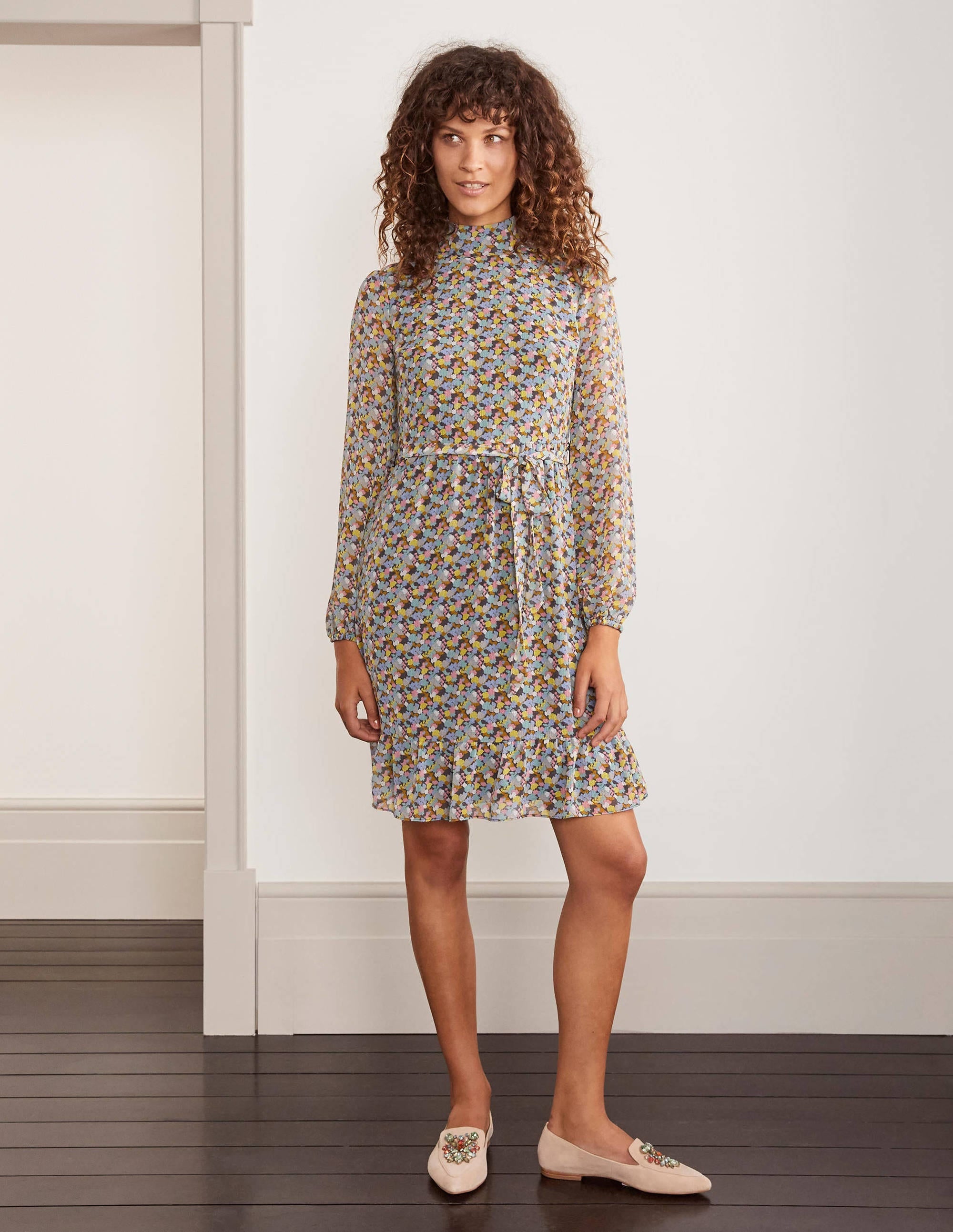 Lottie Belted Dress-Apple Mint, Pressed Bloom - Image 1