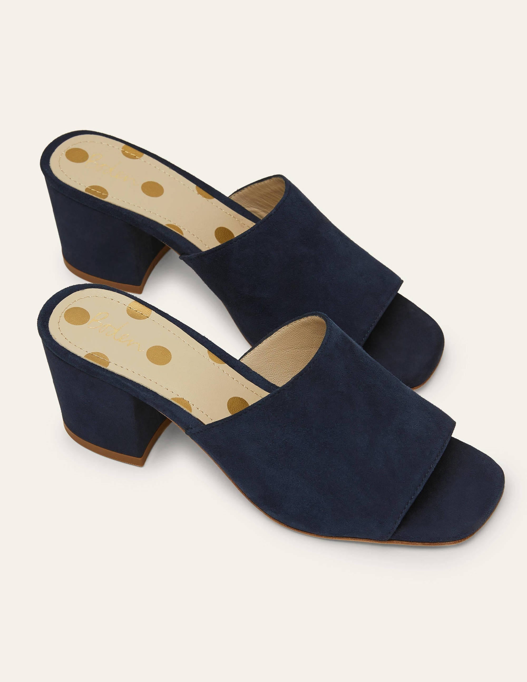 Elsie Heeled Mules-Navy - Image 1