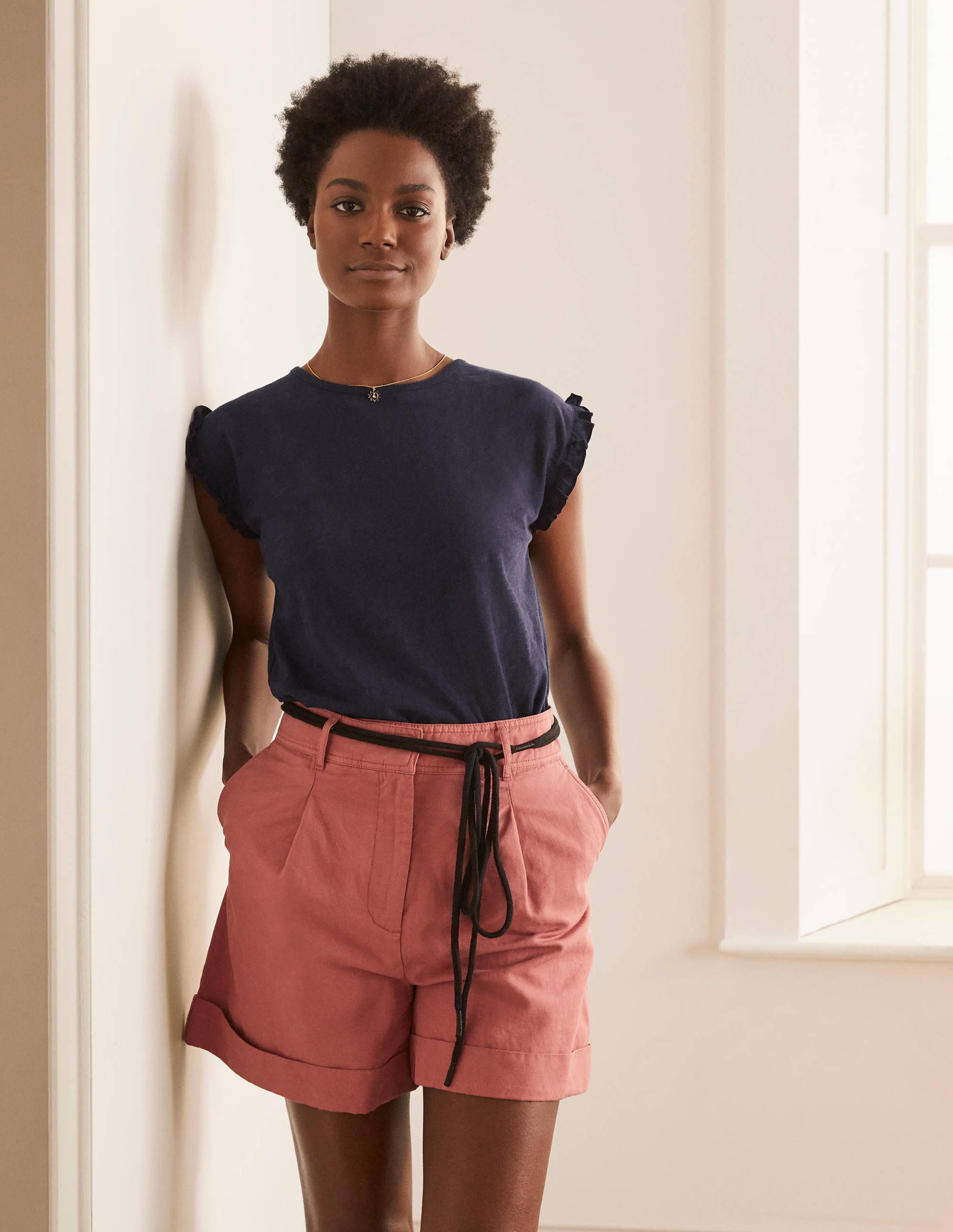 Faye Jersey Top-Navy - Image 1