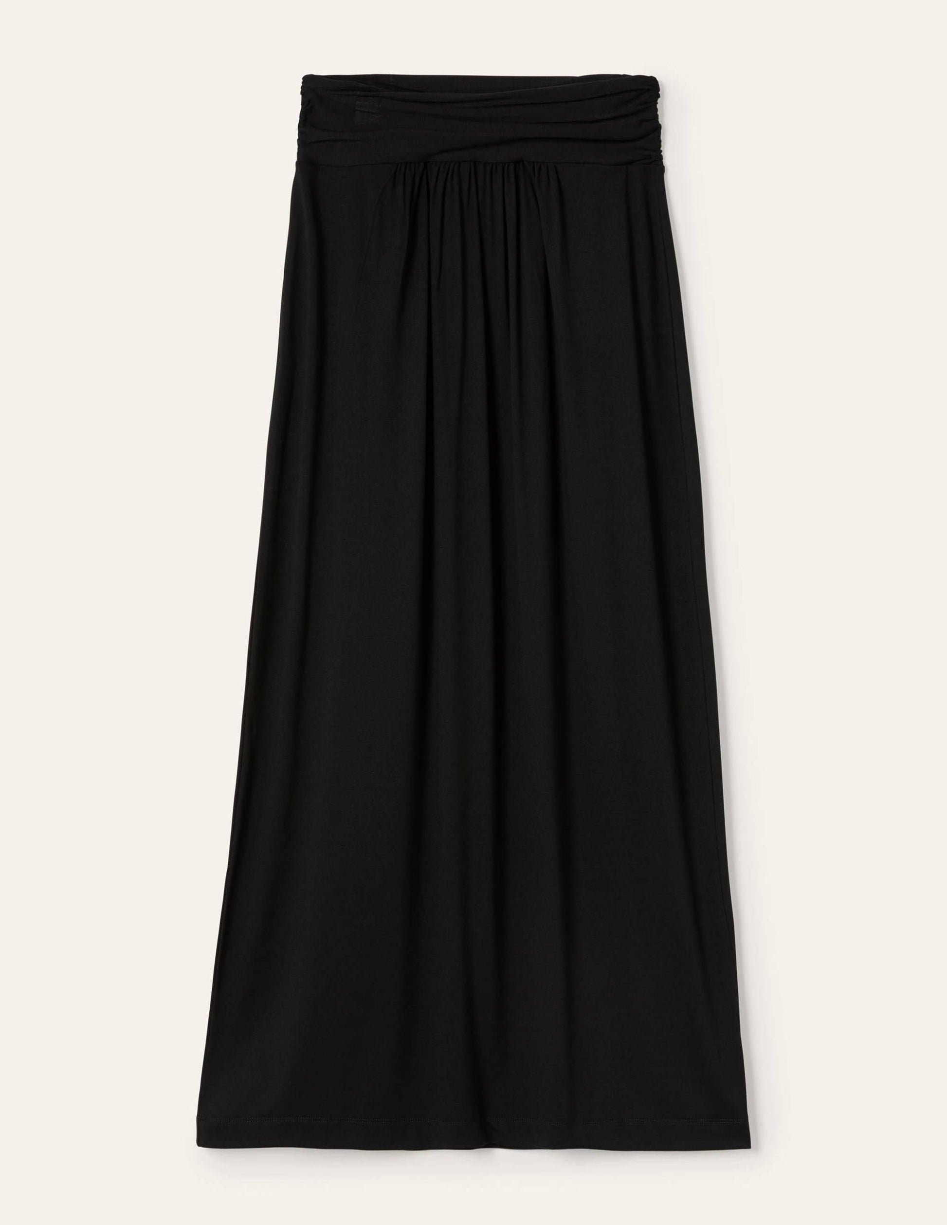 Ruched Waist Skirt-Black-5
