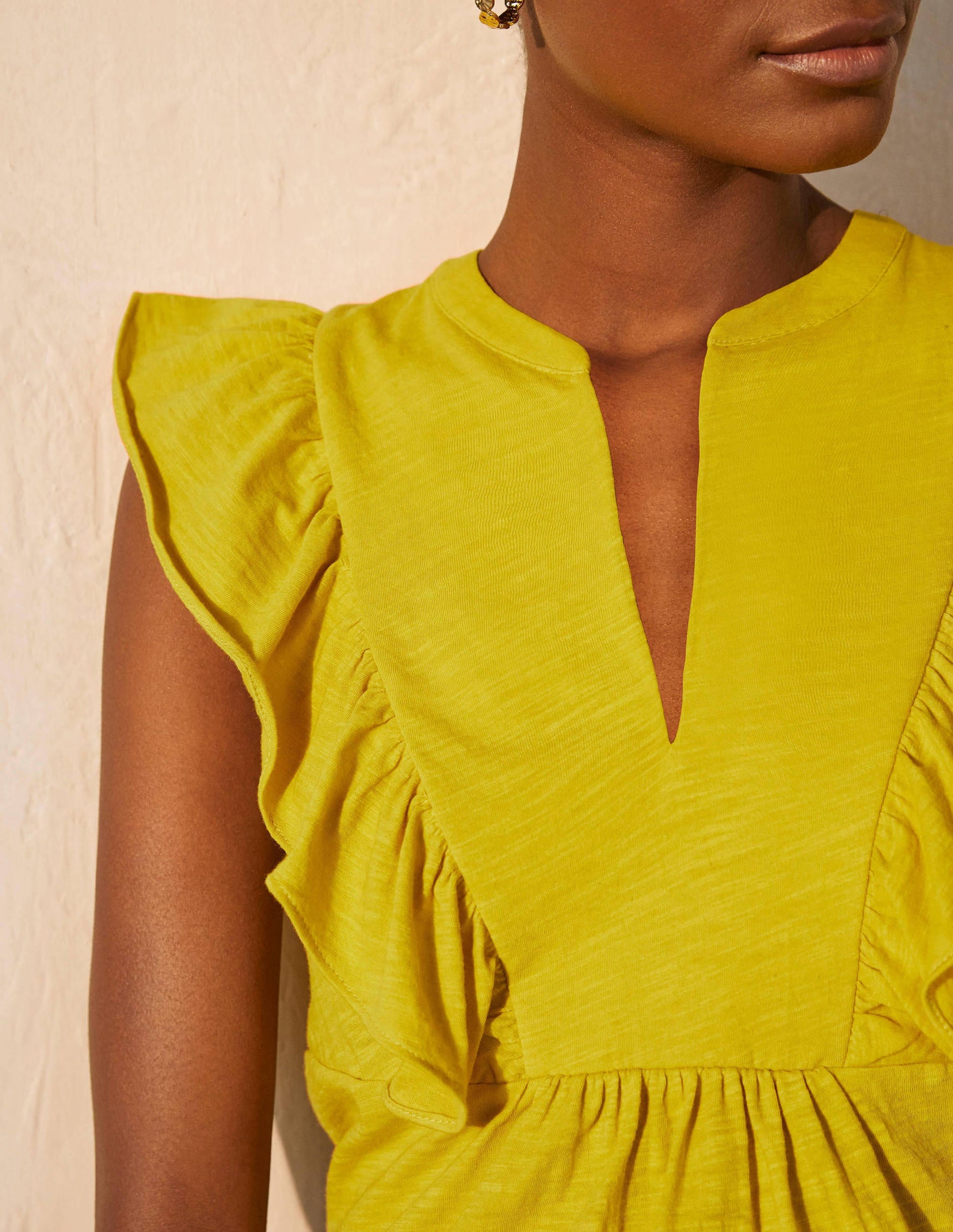 Judith Jersey Top-Chartreuse-4