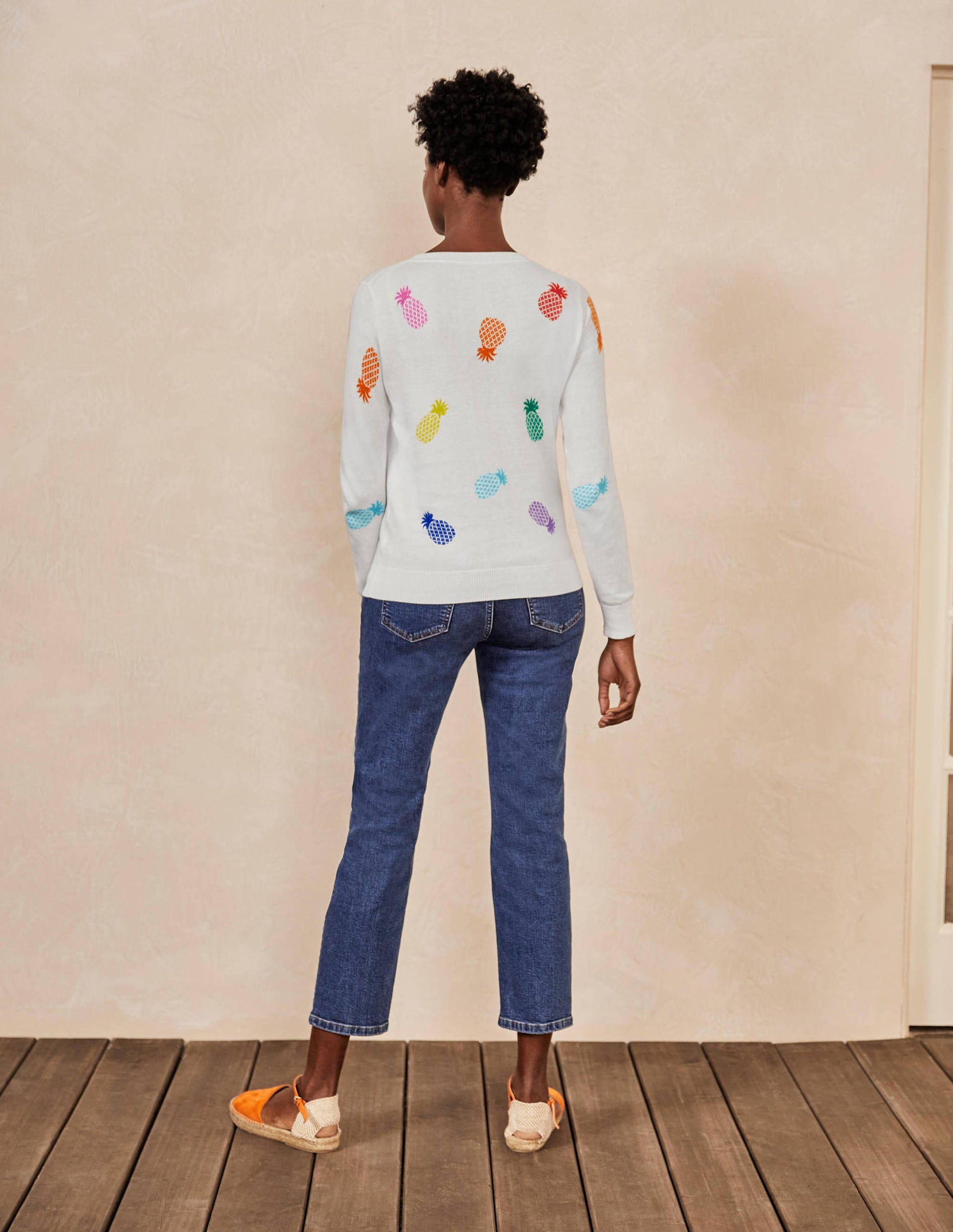 Banbury Cotton Jumper-Ivory Pineapples-3