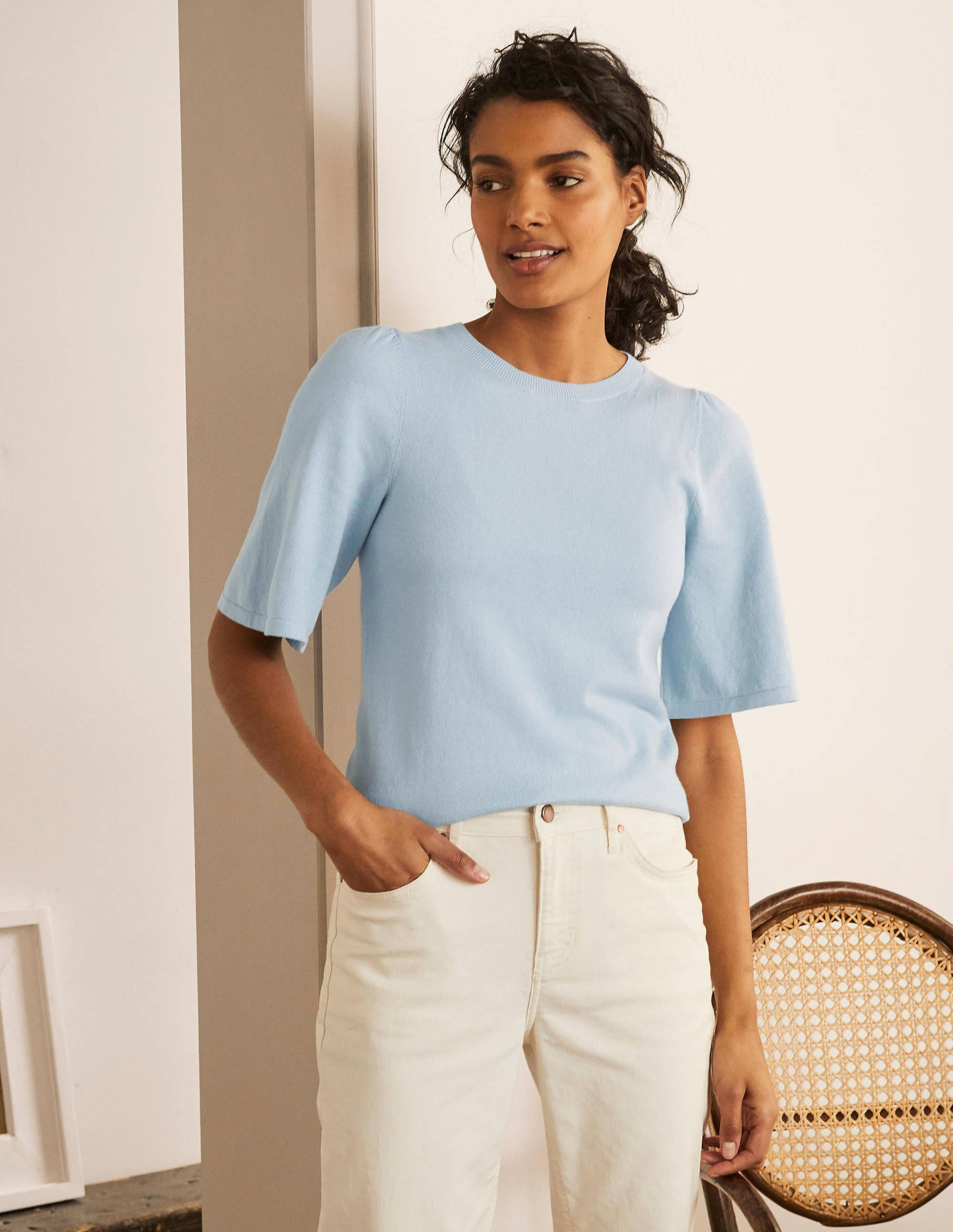 Abbotsbury Knitted Tee-Surf - Image 1
