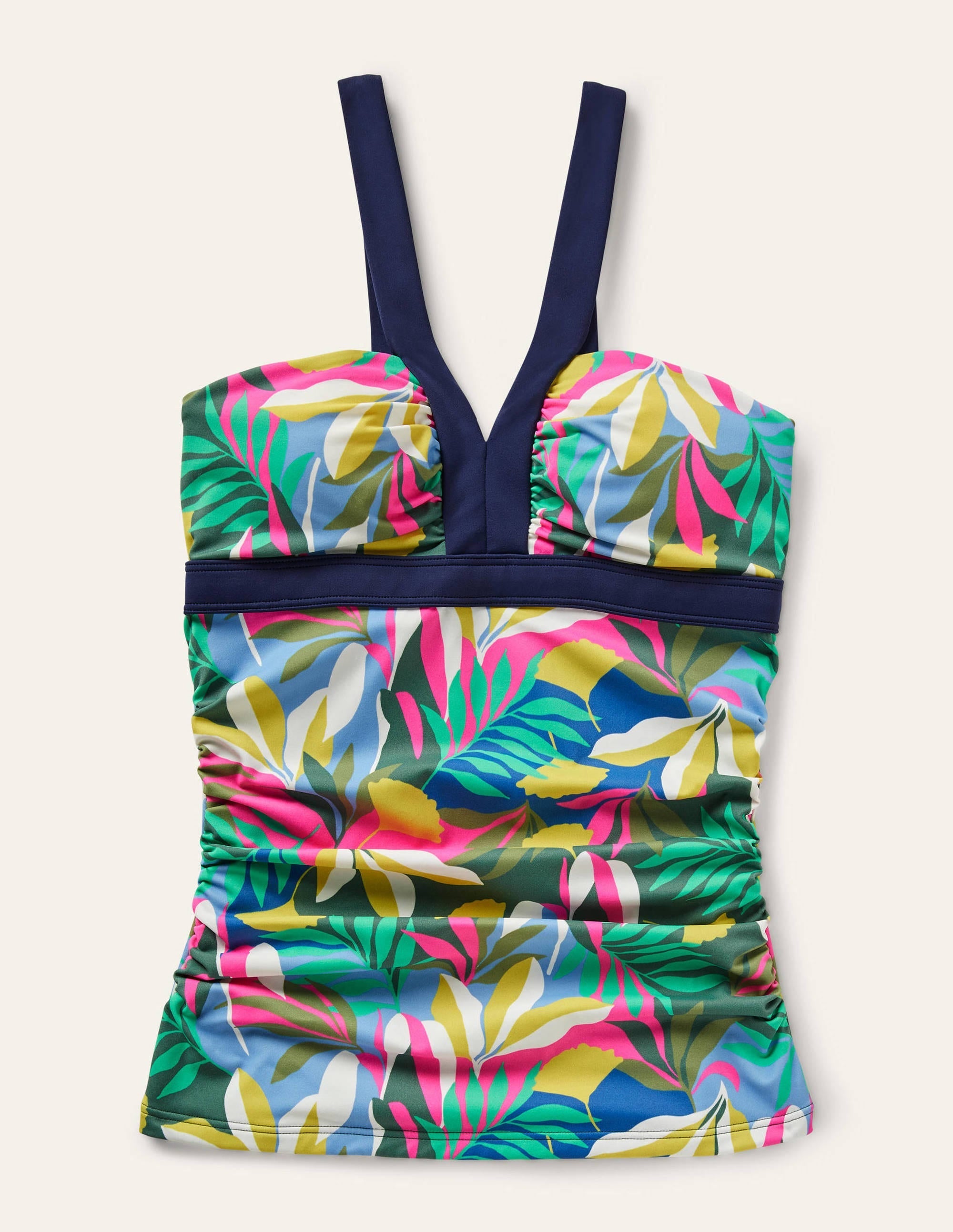 Corsica V-neck Tankini Top-Palm Leaf, Tropical Flora - Image 6
