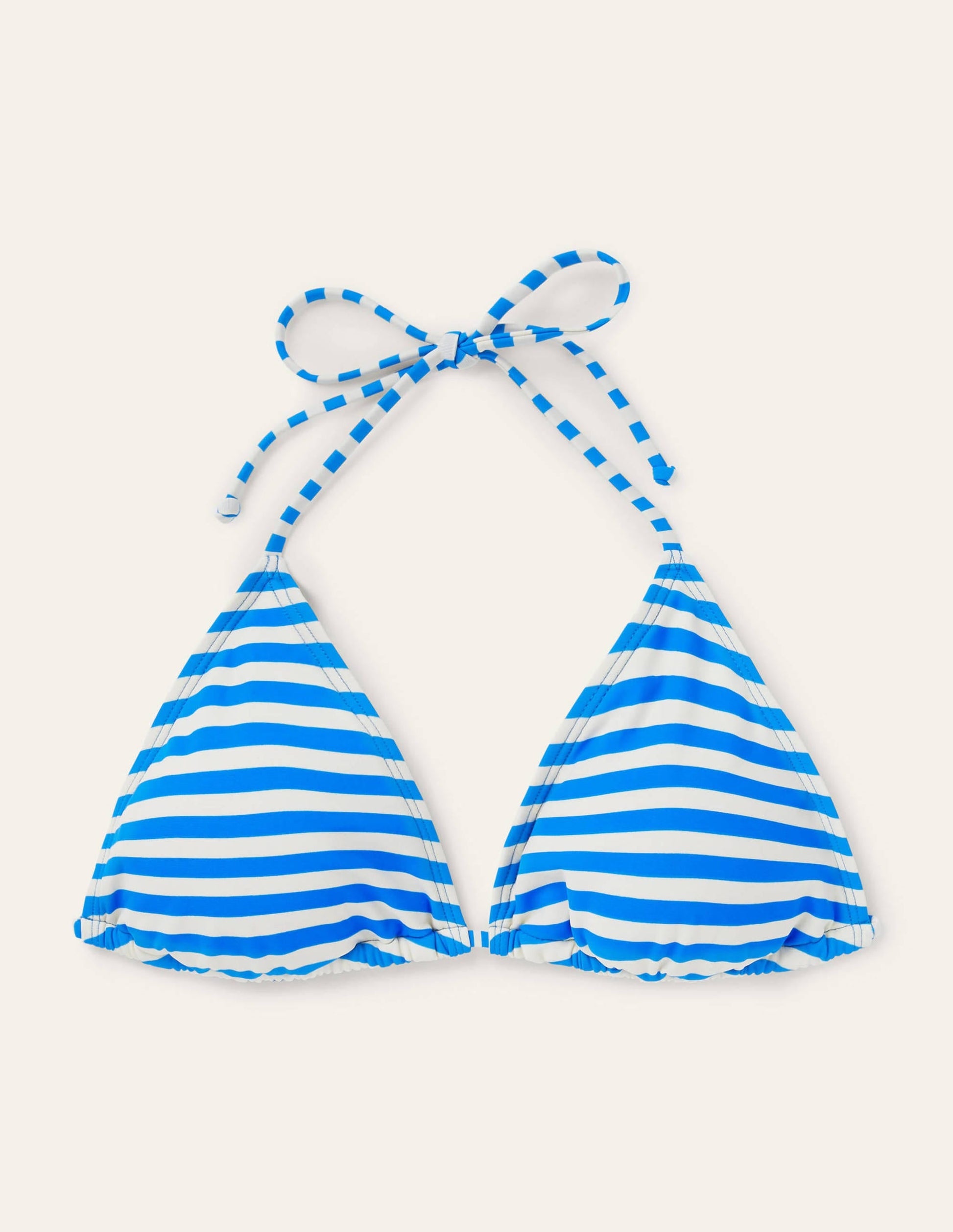 Symi String Bikini Top-New Blue China, Ivory Stripe-5