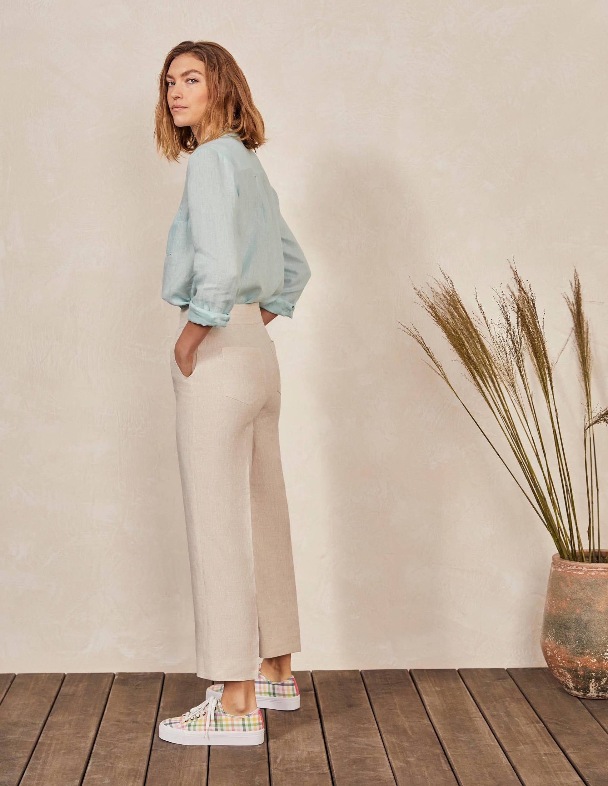 Cornwall Linen Trousers-Natural-2