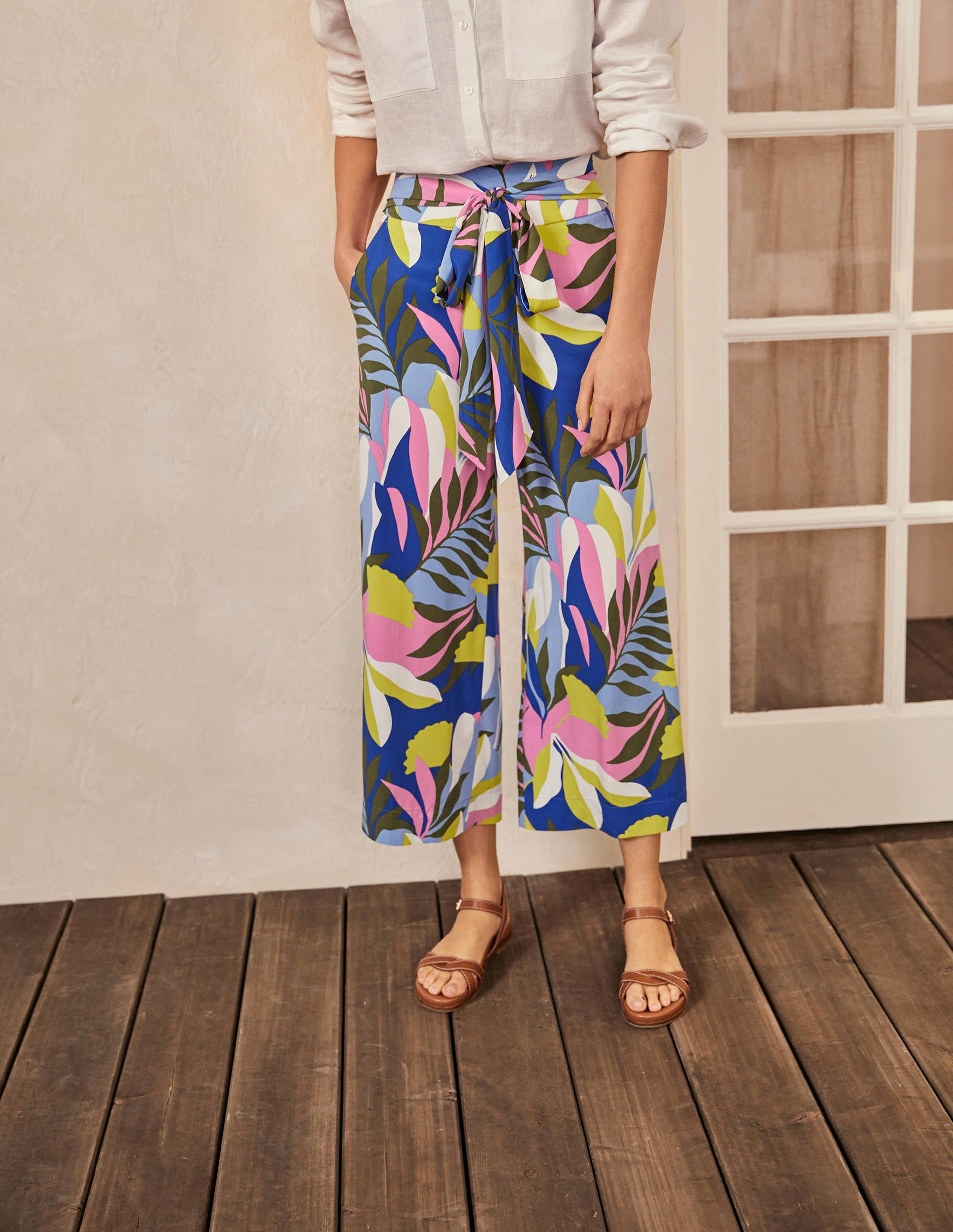 Caithness Trousers-Plum Blossom, Tropical Flora - Image 1