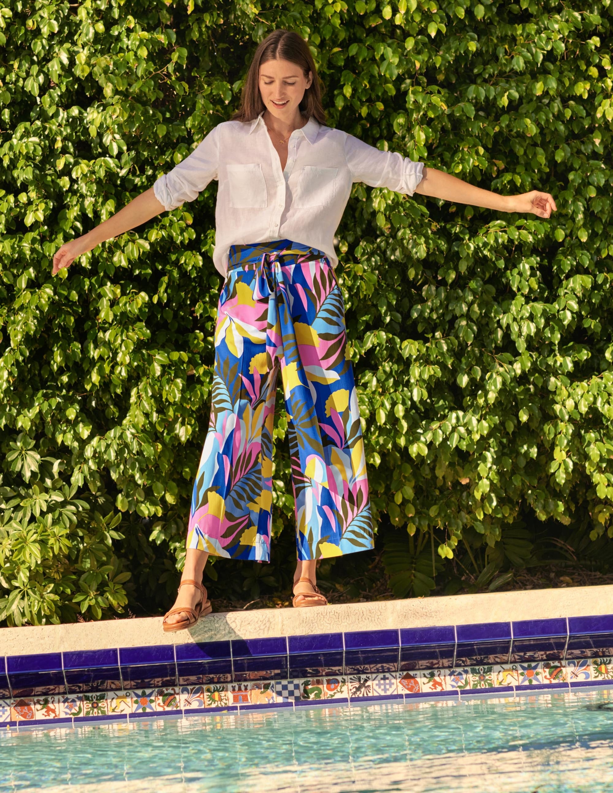 Caithness Trousers-Plum Blossom, Tropical Flora - Image 5