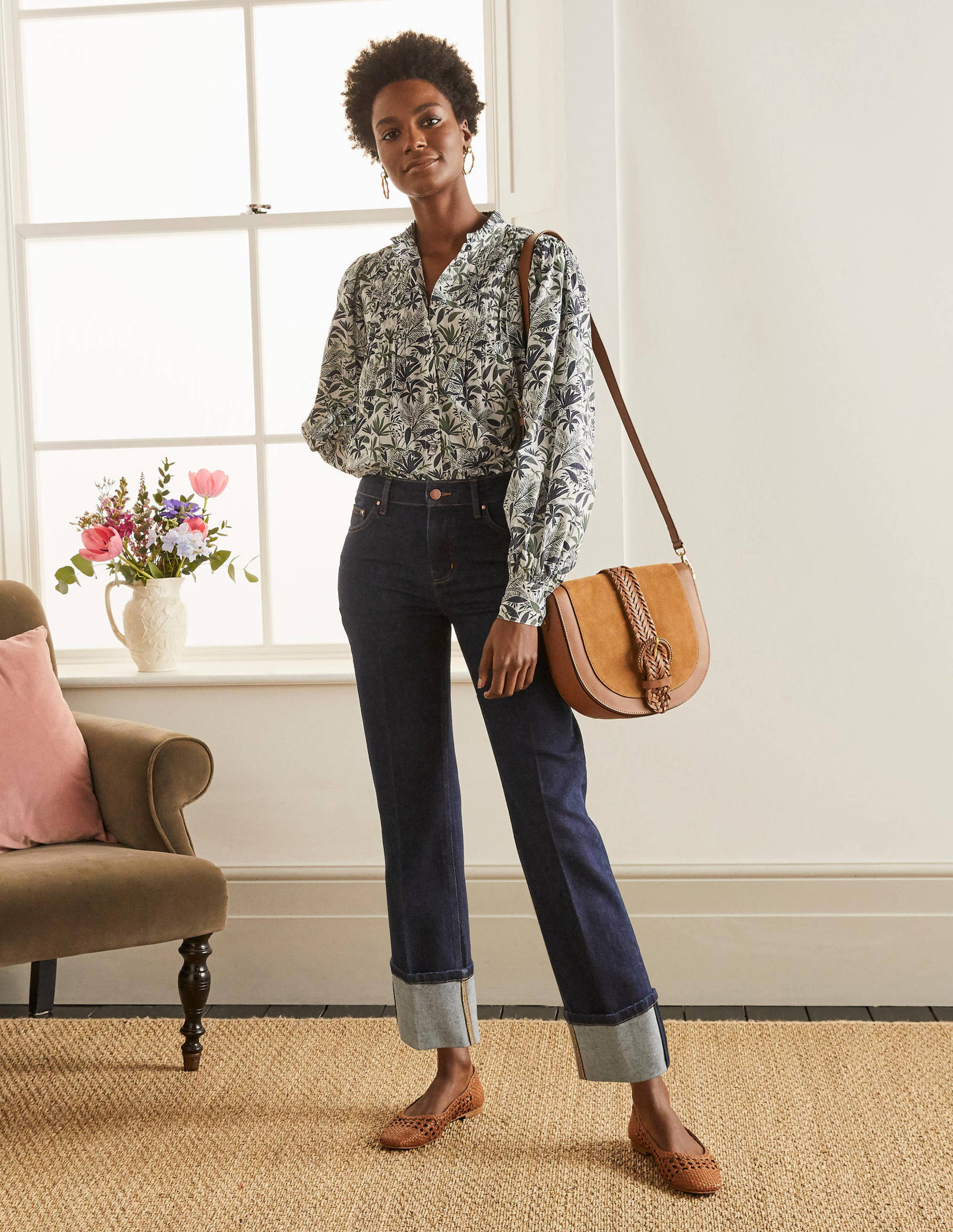 Big Turn Up Jeans-Indigo - Image 4