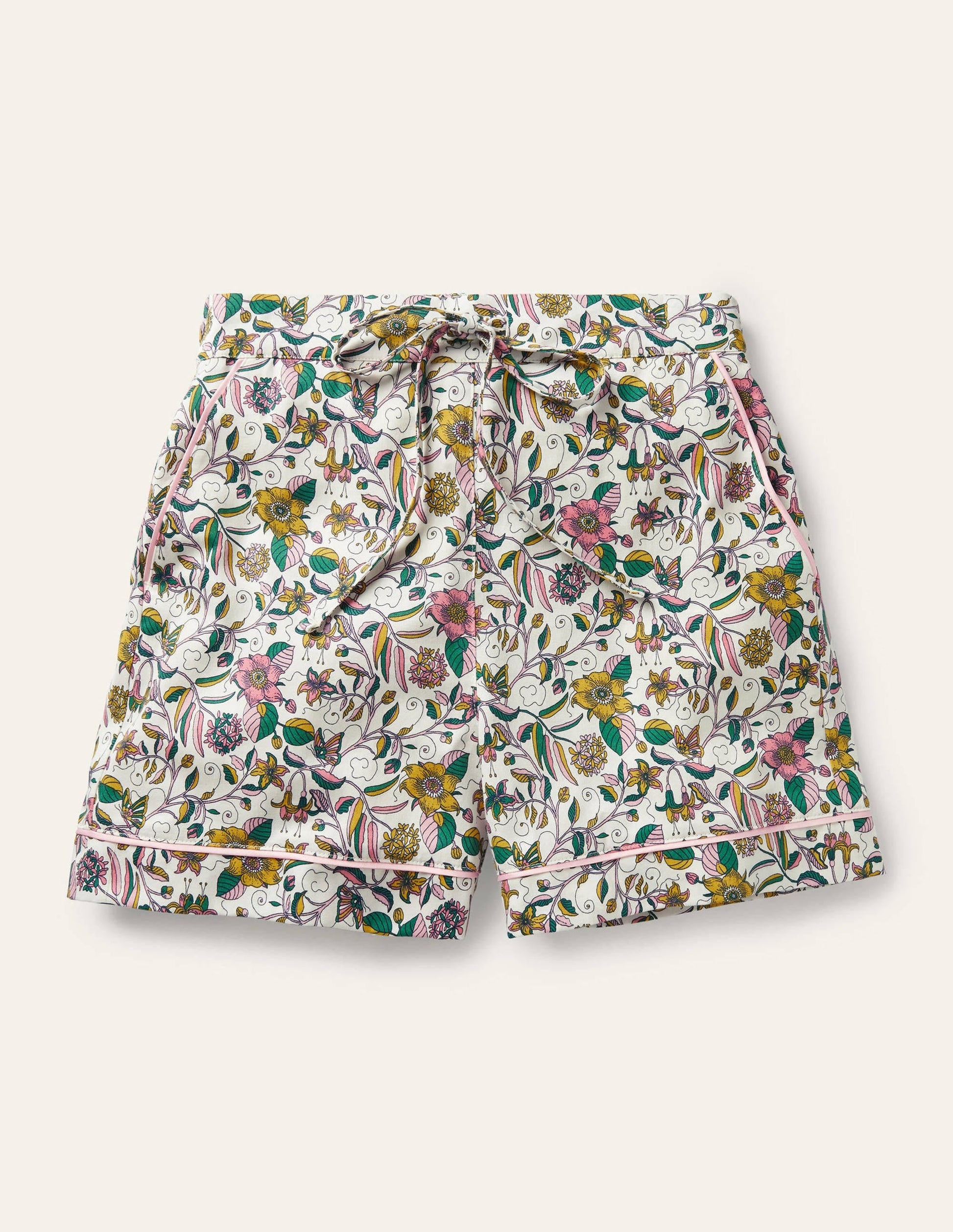 Easy Cotton Sleep Short-Ivory, Beautiful Garden-5