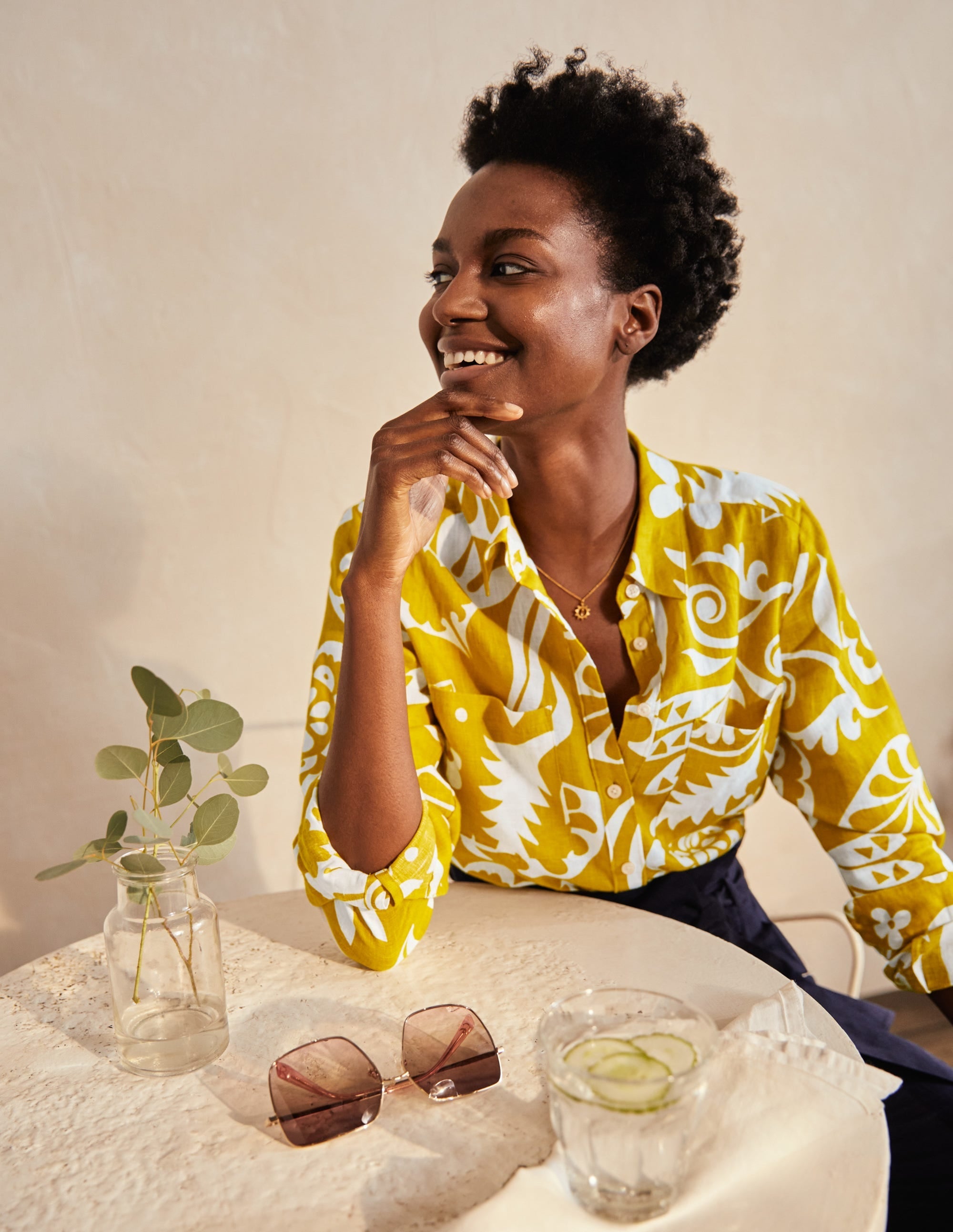 Linen Shirt-Chartreuse, Garden Tropic - Image 7