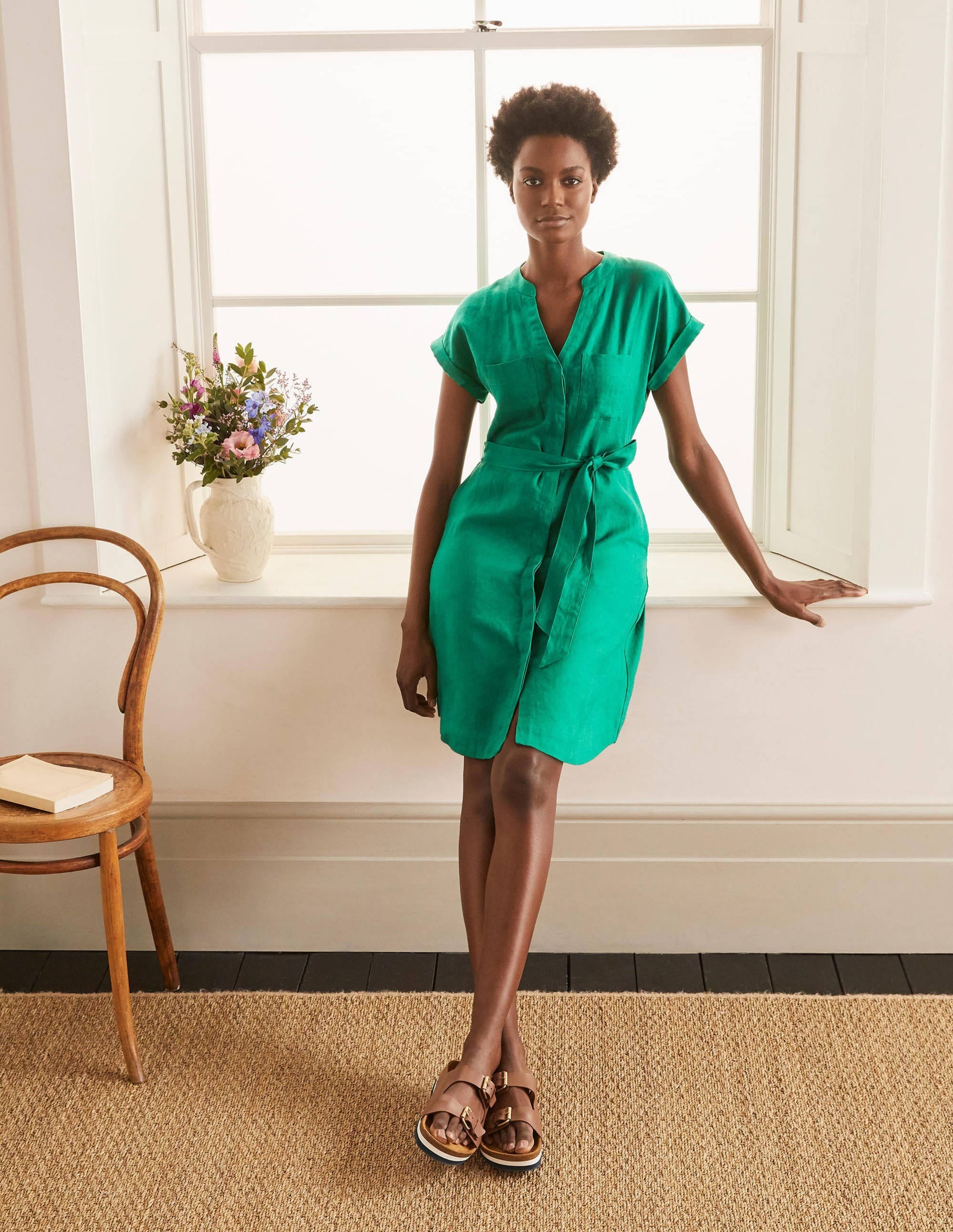 Evie Linen Shirt Dress-Sapling - Image 4