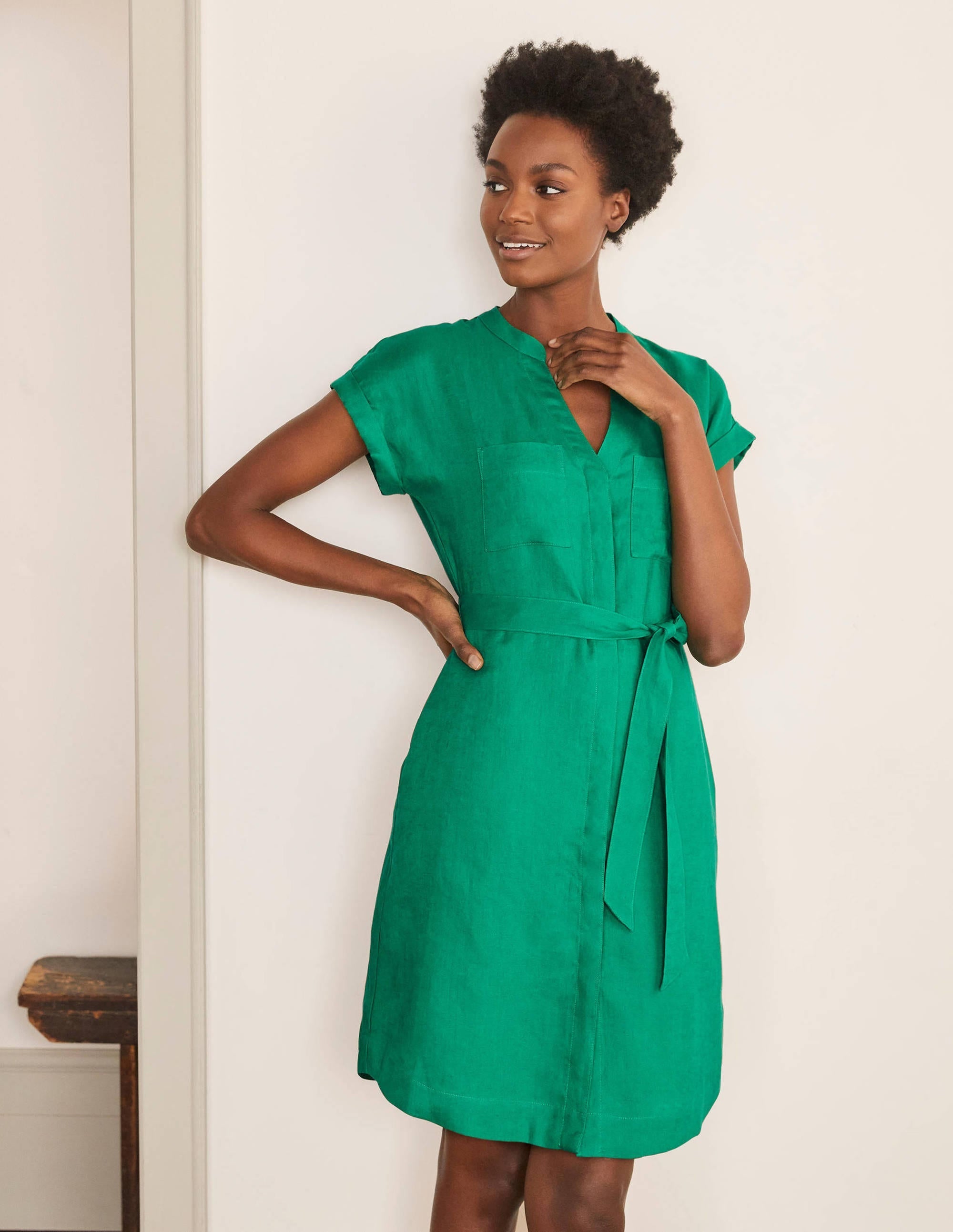 Evie Linen Shirt Dress-Sapling - Image 1