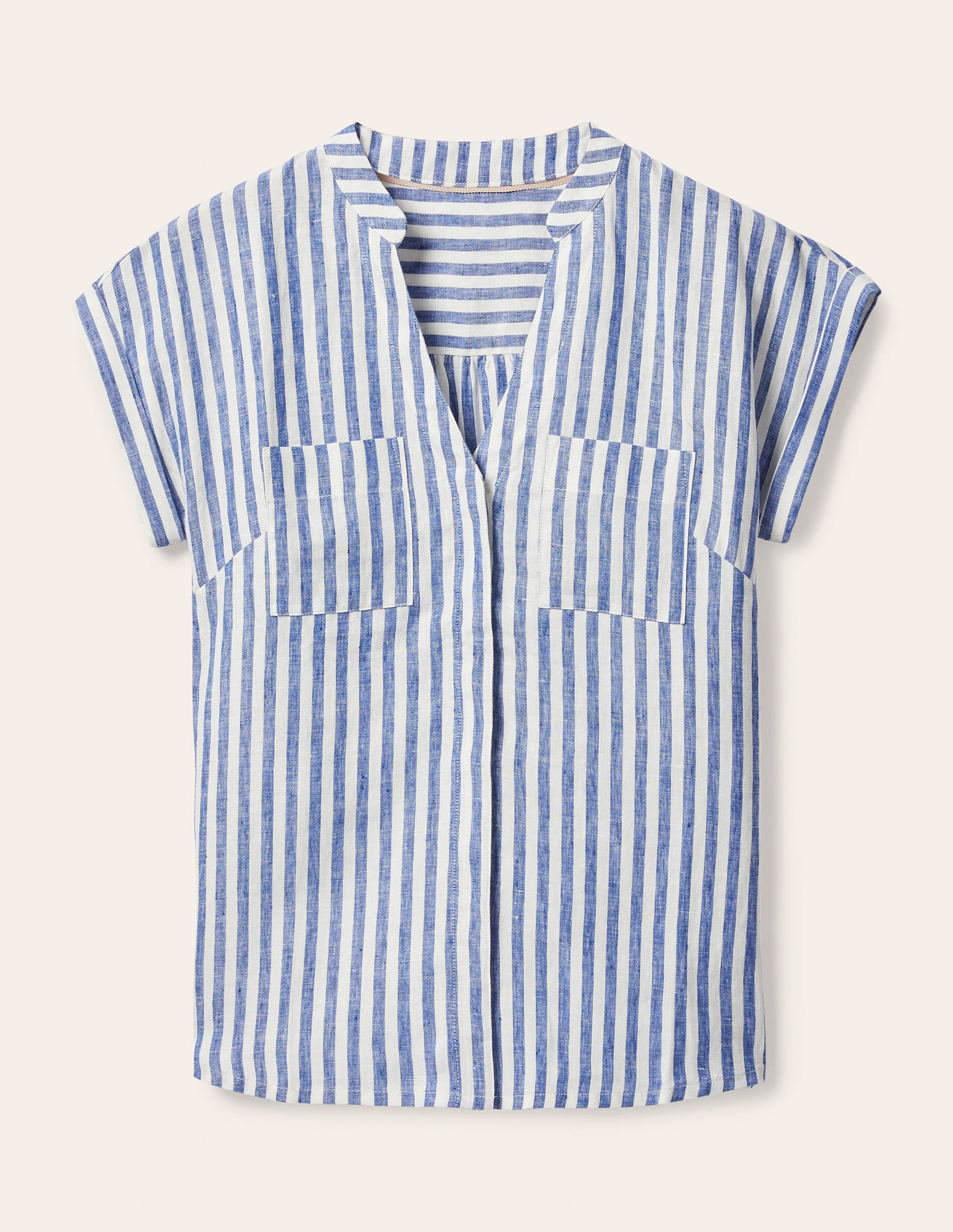 Evie Linen Shirt-Summit Stripe-6