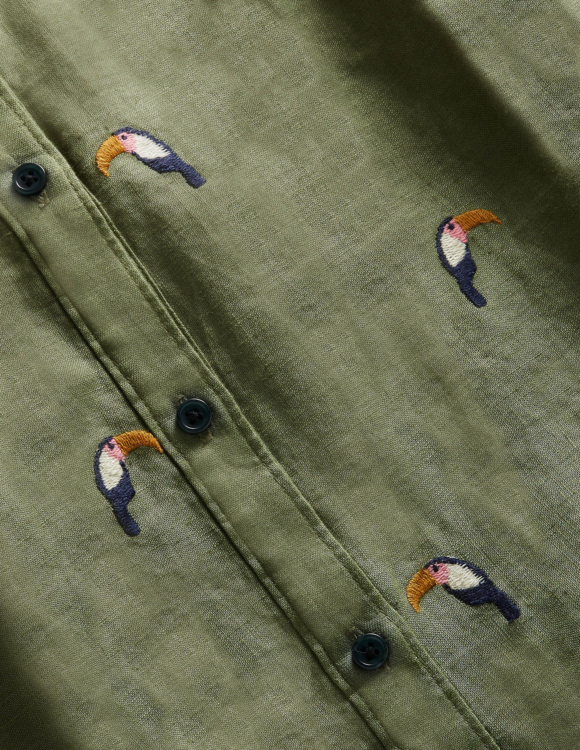 Embroidered Linen Shirt-Alder - Image 6