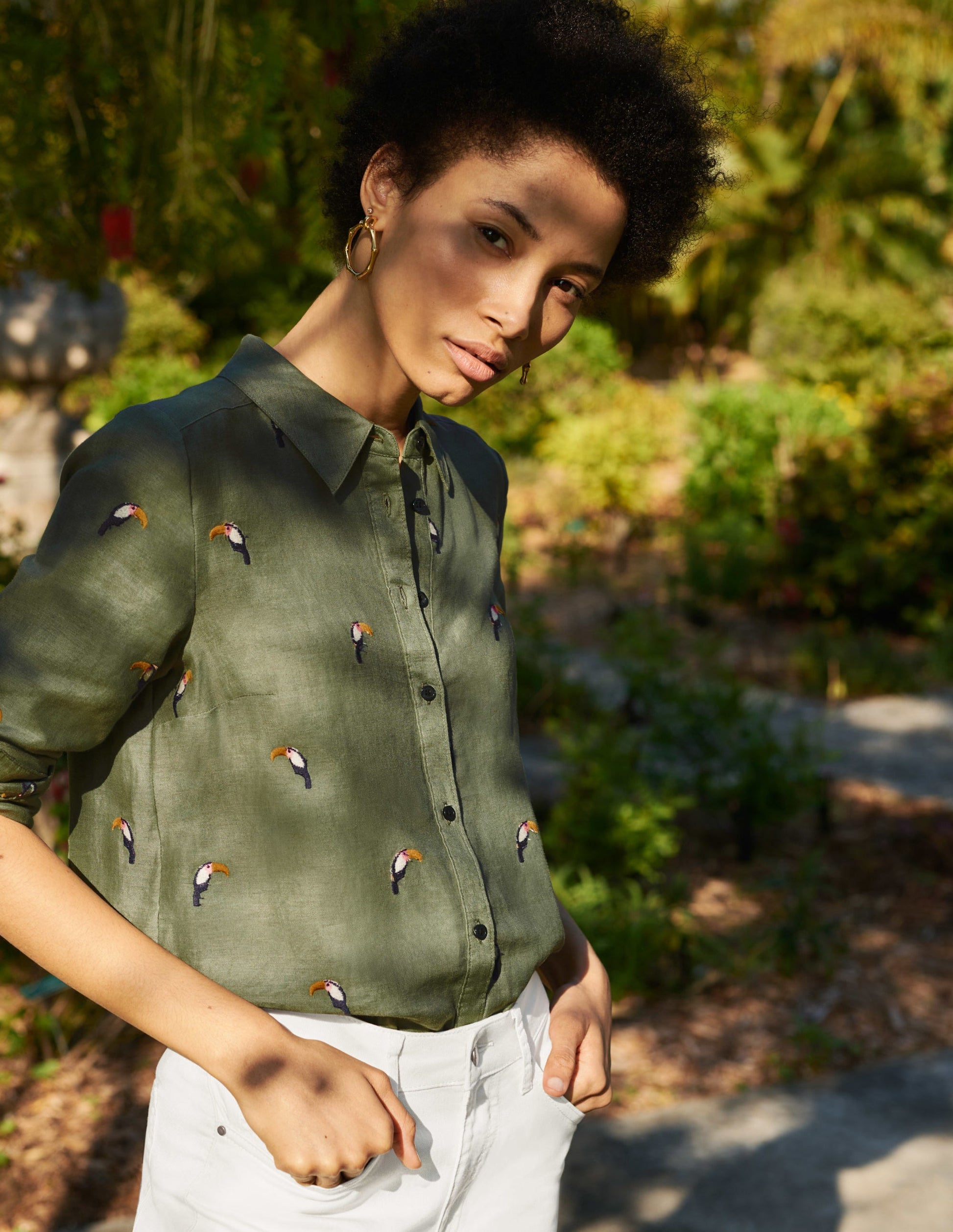 Embroidered Linen Shirt-Alder-4
