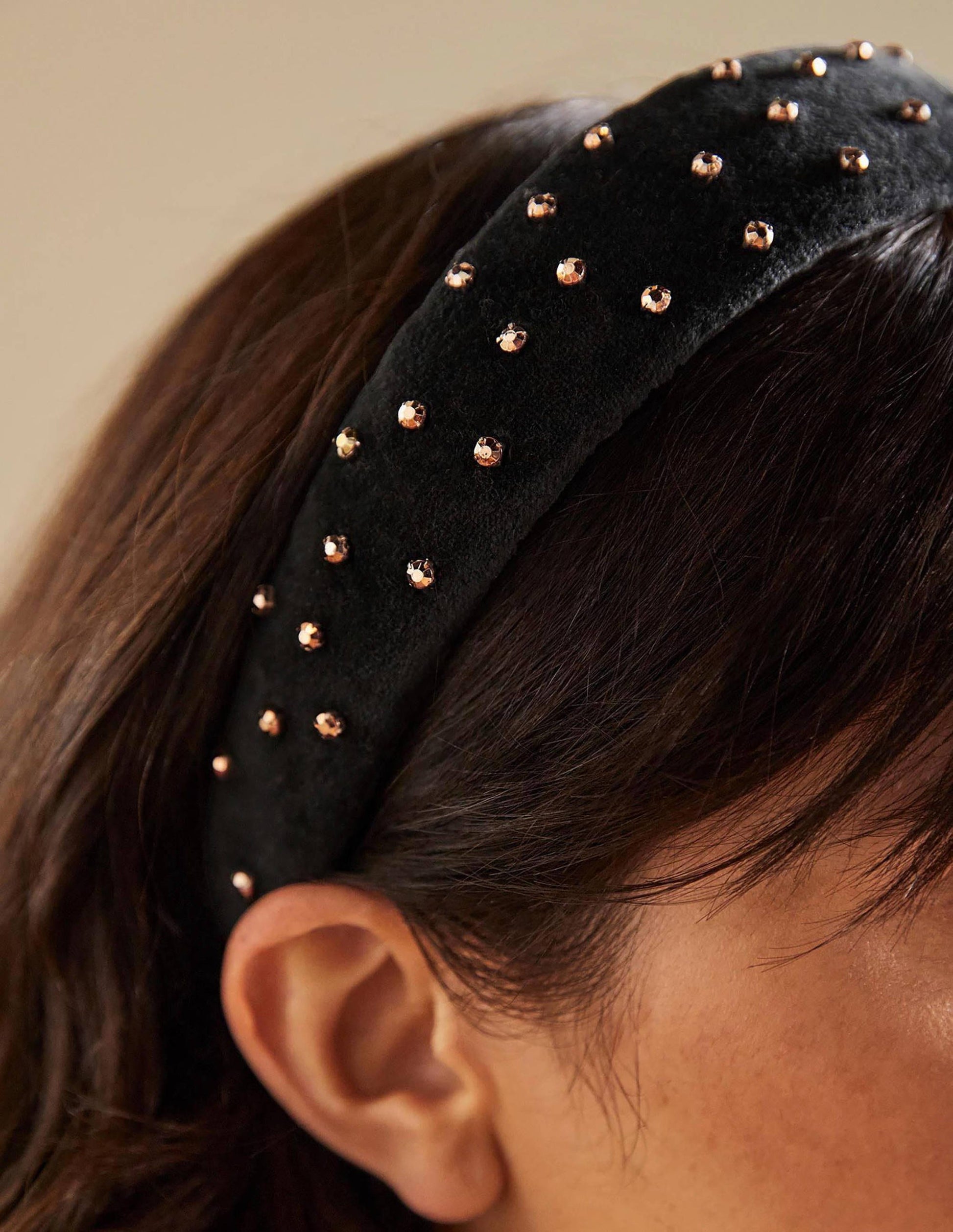Jewelled Headband-Black/Gold Jewels-1