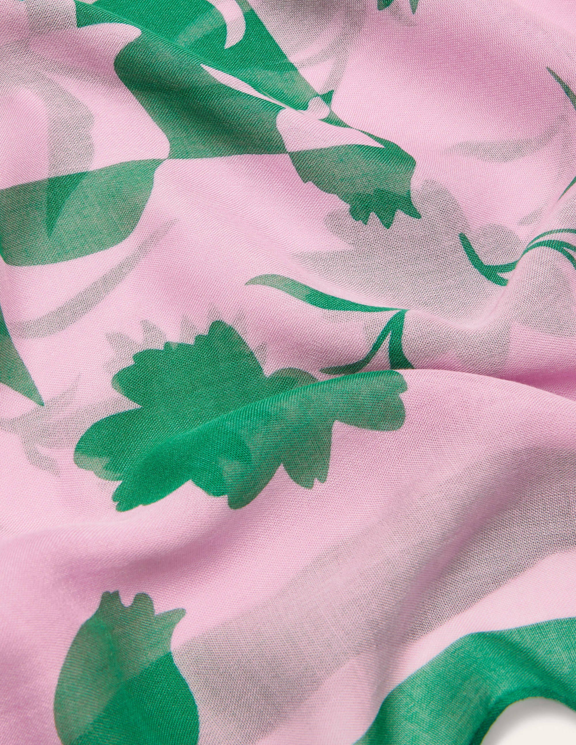 Print Scarf-Pink Lemonade, Leafy Bud - Image 2
