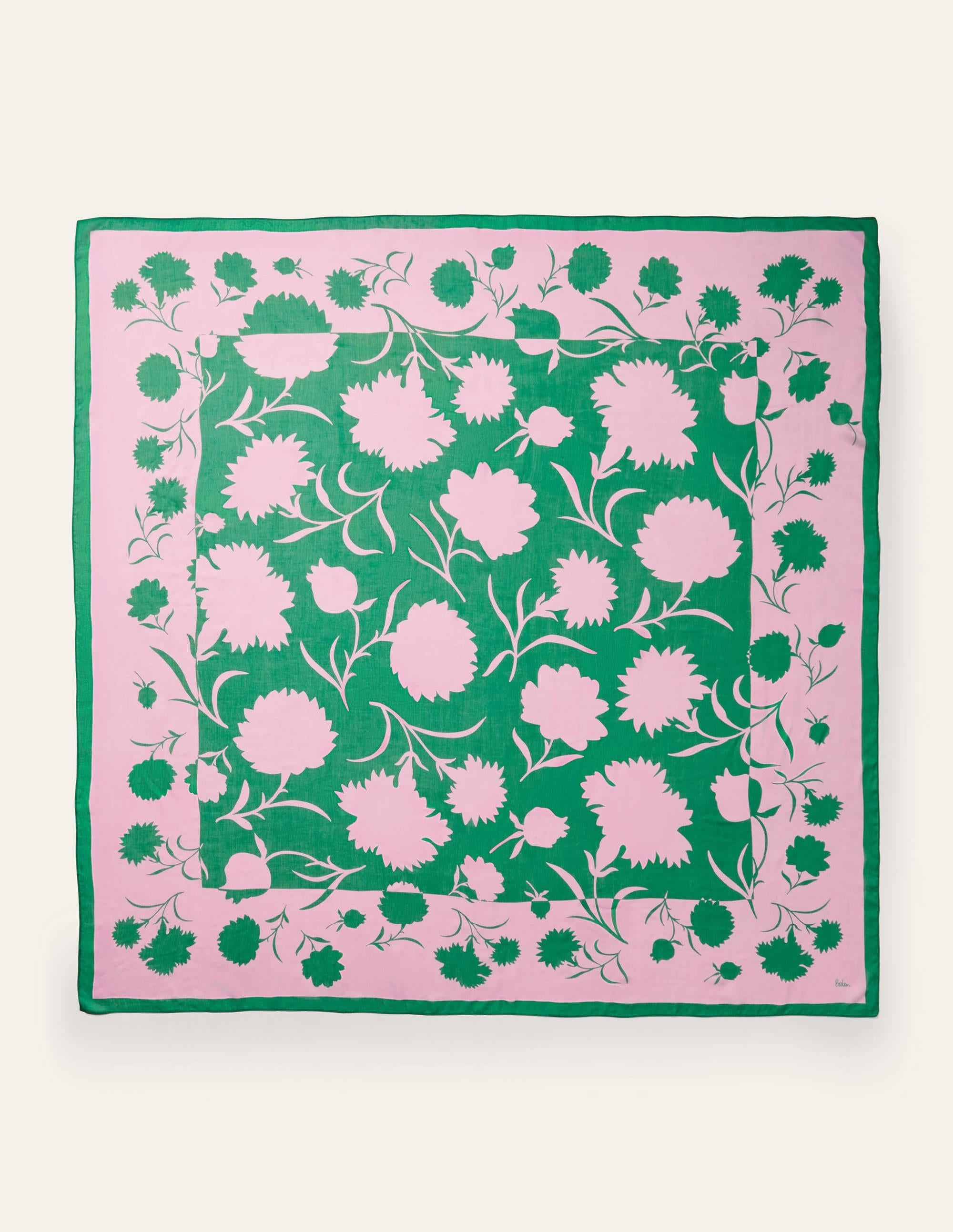 Print Scarf-Pink Lemonade, Leafy Bud - Image 3