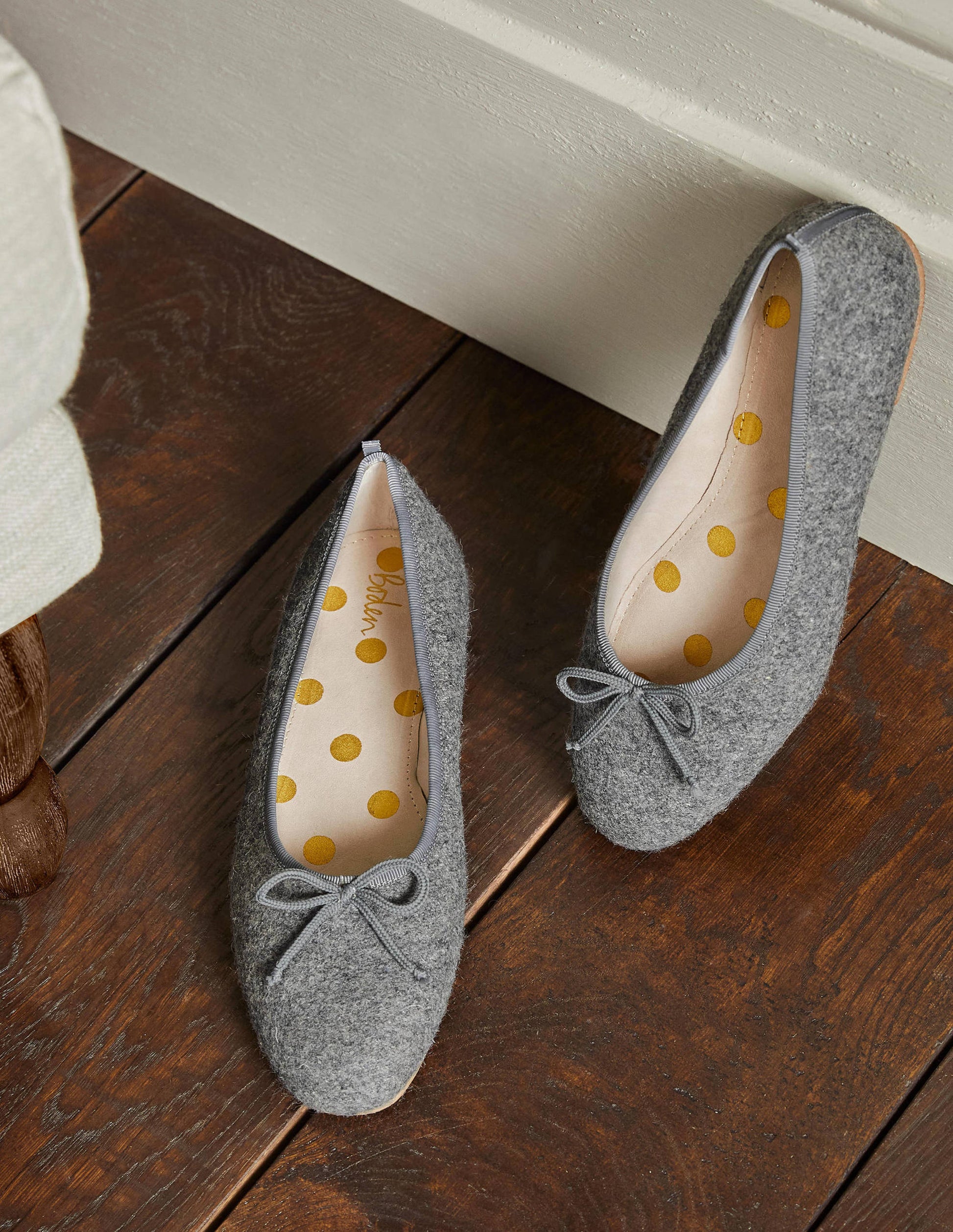 High Cut Ballerinas-Grey Marl-1
