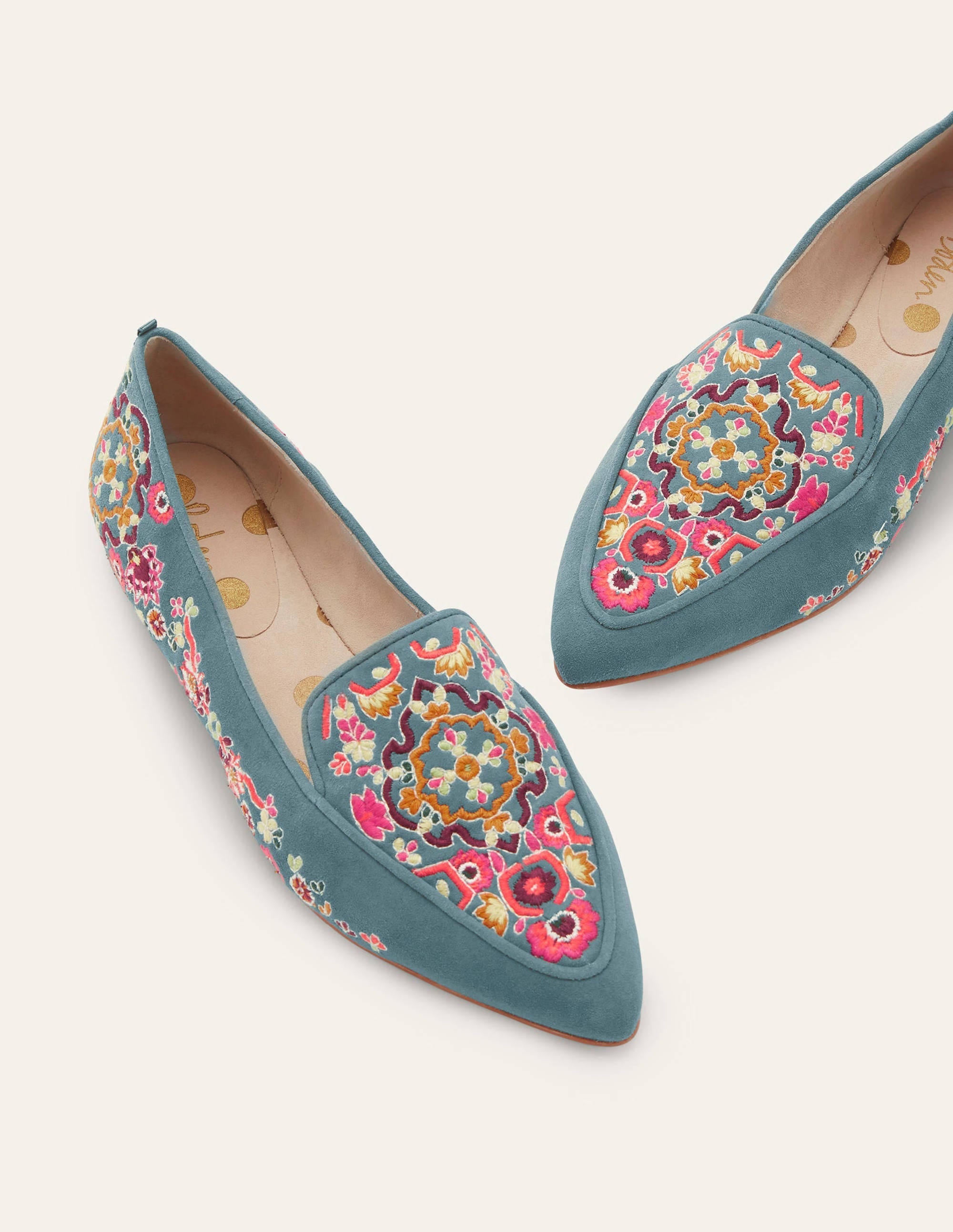 Embroidered Loafers-Cobble Grey, Tapestry - Image 3