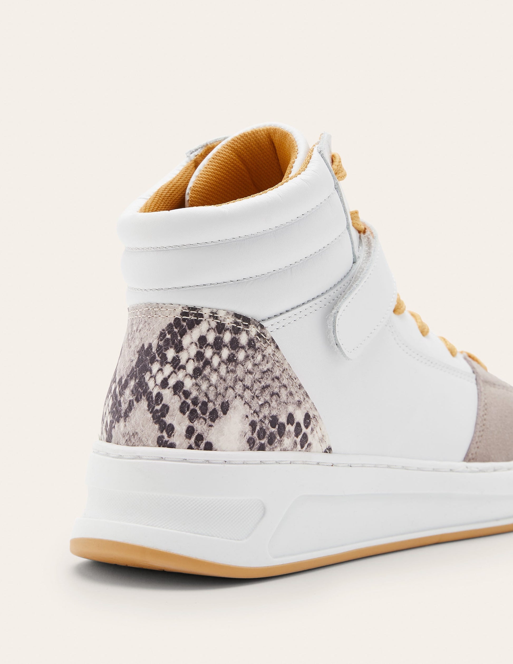Heather High Top Trainers-White/Snake-4
