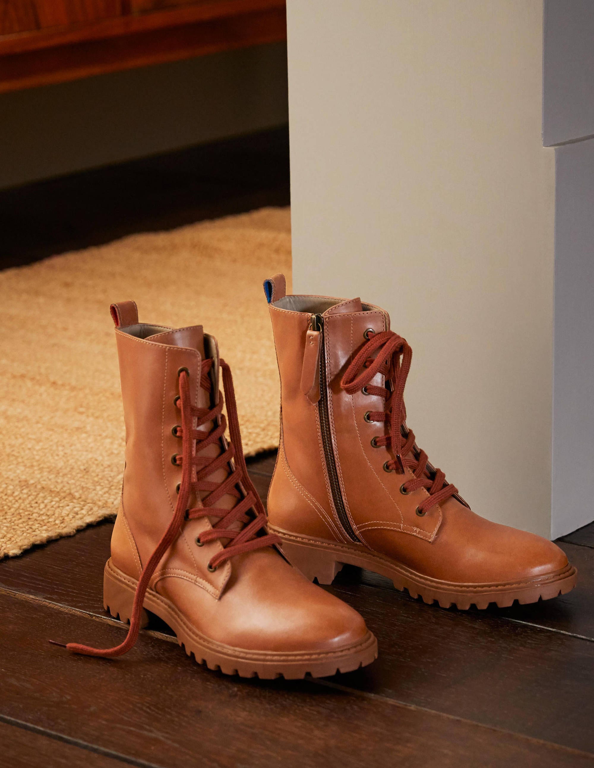 Lace-up Boots-Tan - Image 1