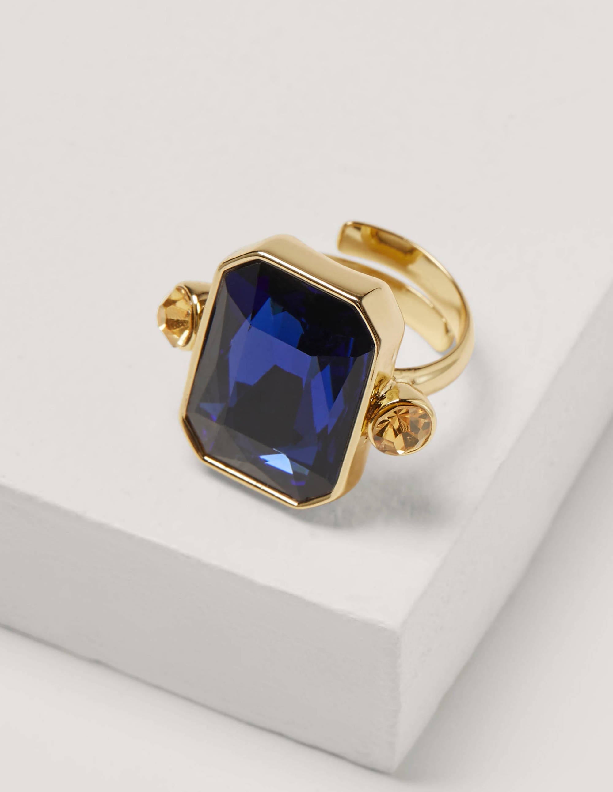 Jewelled Cocktail Ring-Navy - Image 1