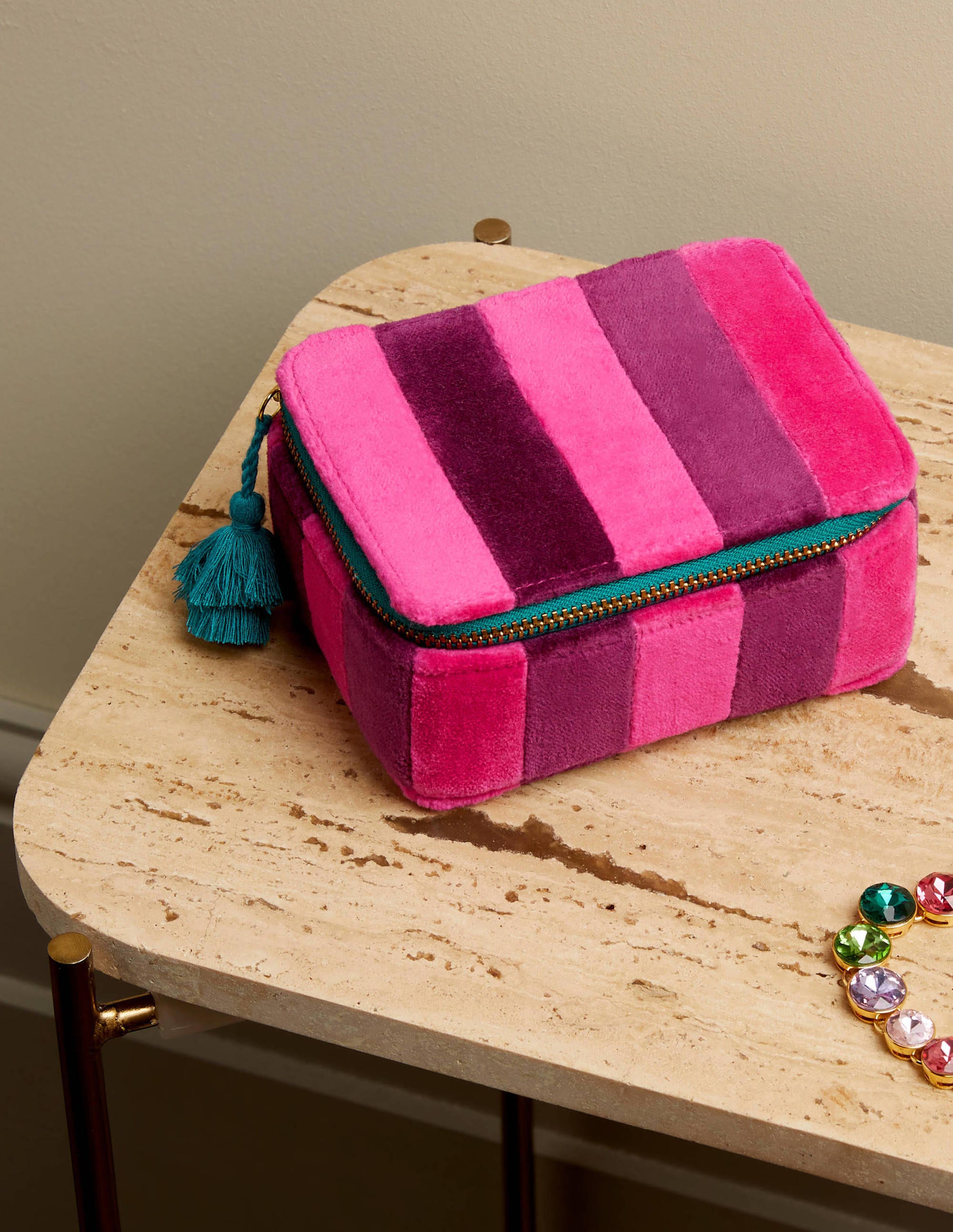 Velvet Trinket Box-Festival Pink/Wine - Image 1