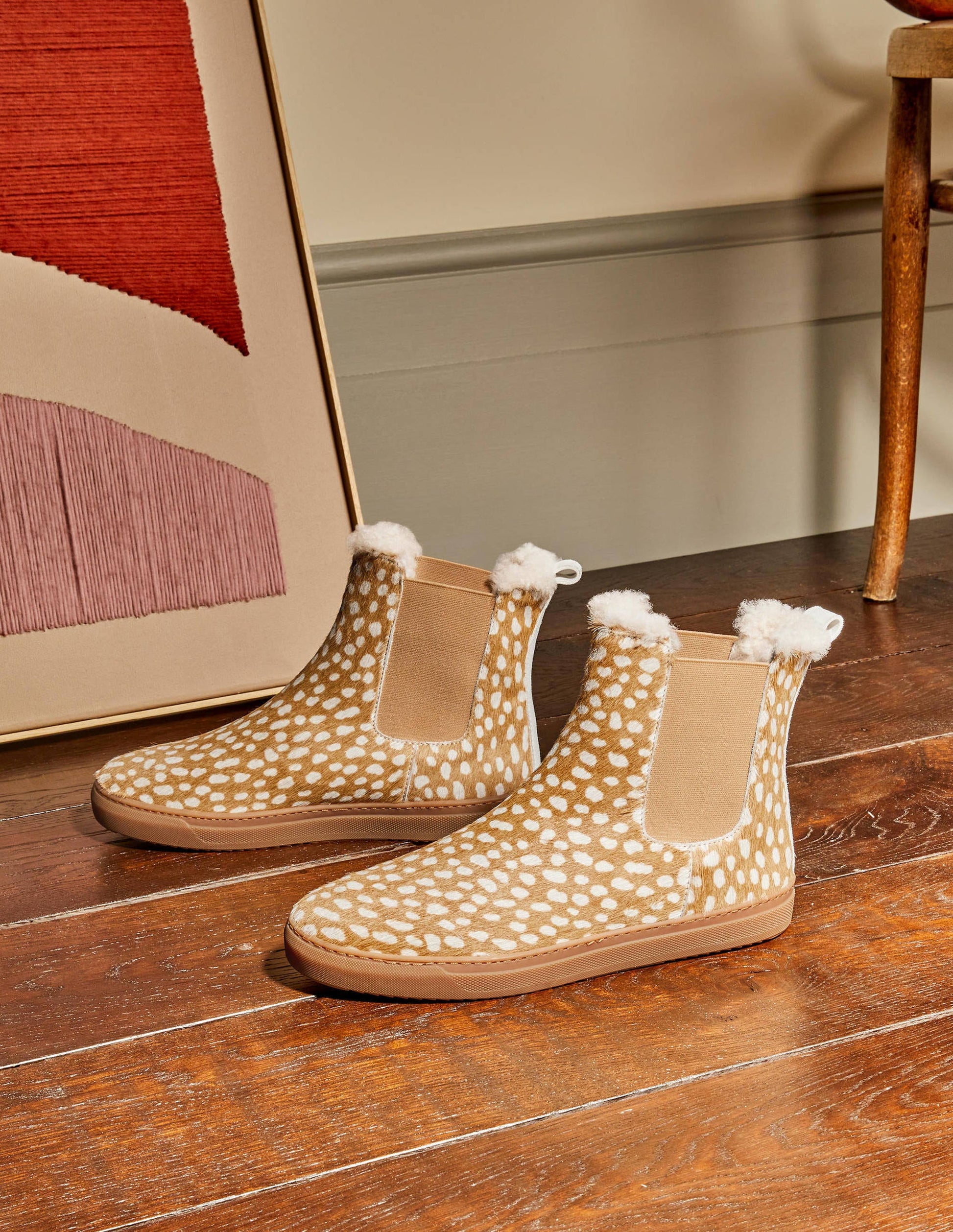 Shearling Chelsea Boots-Deer-1