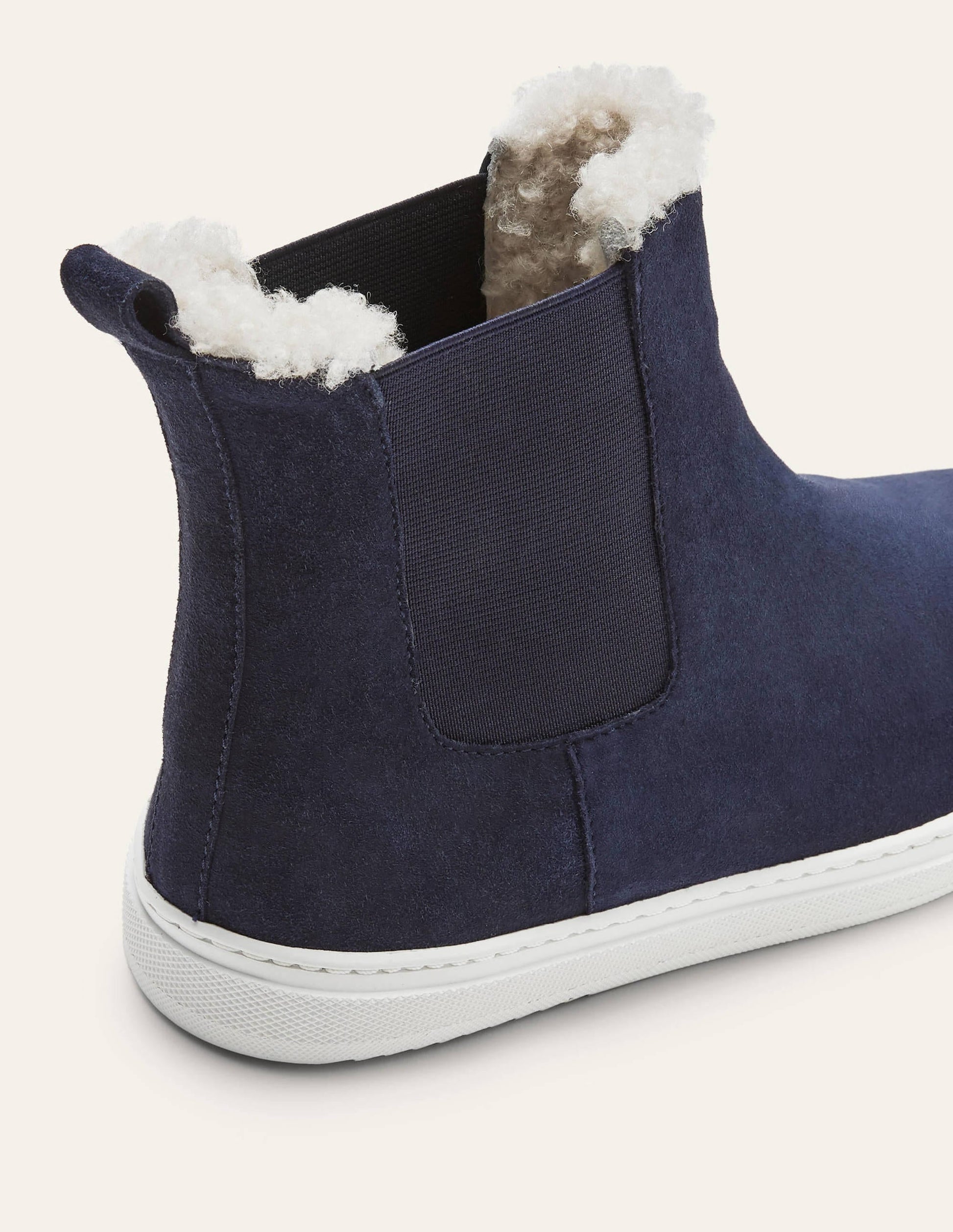 Shearling Chelsea Boots-Navy-4