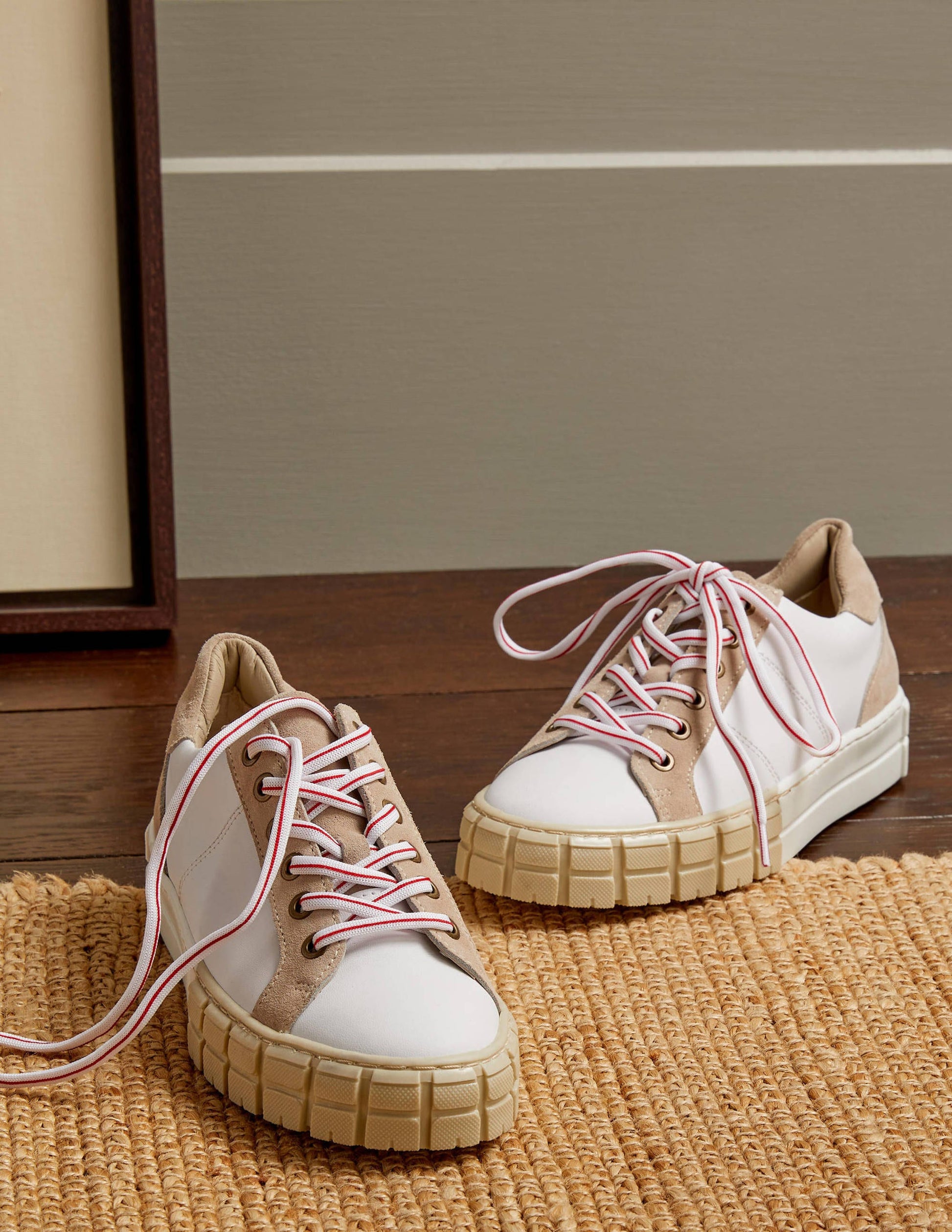 Pippa Layered Sole Trainers-White-1