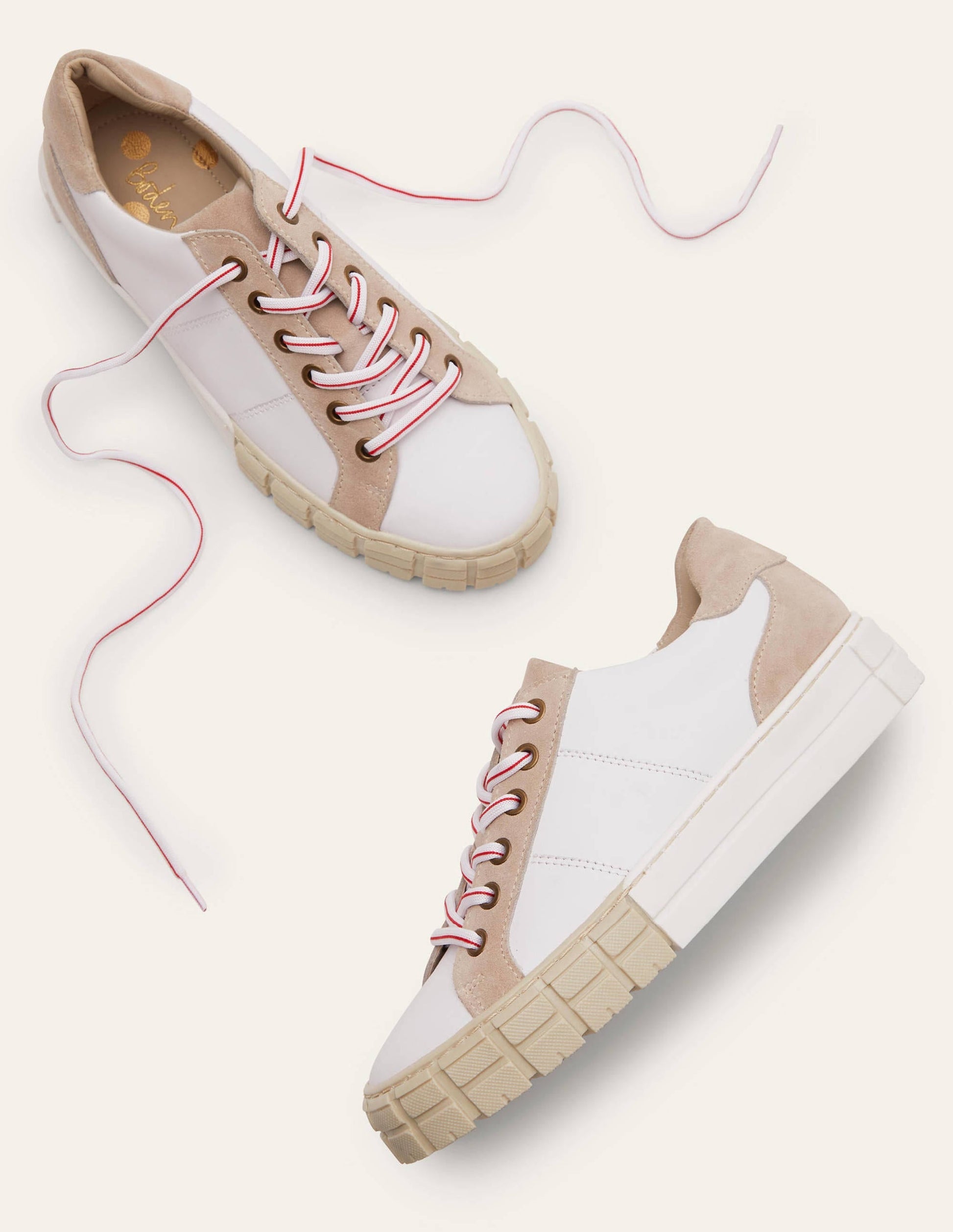 Pippa Layered Sole Trainers-White-3
