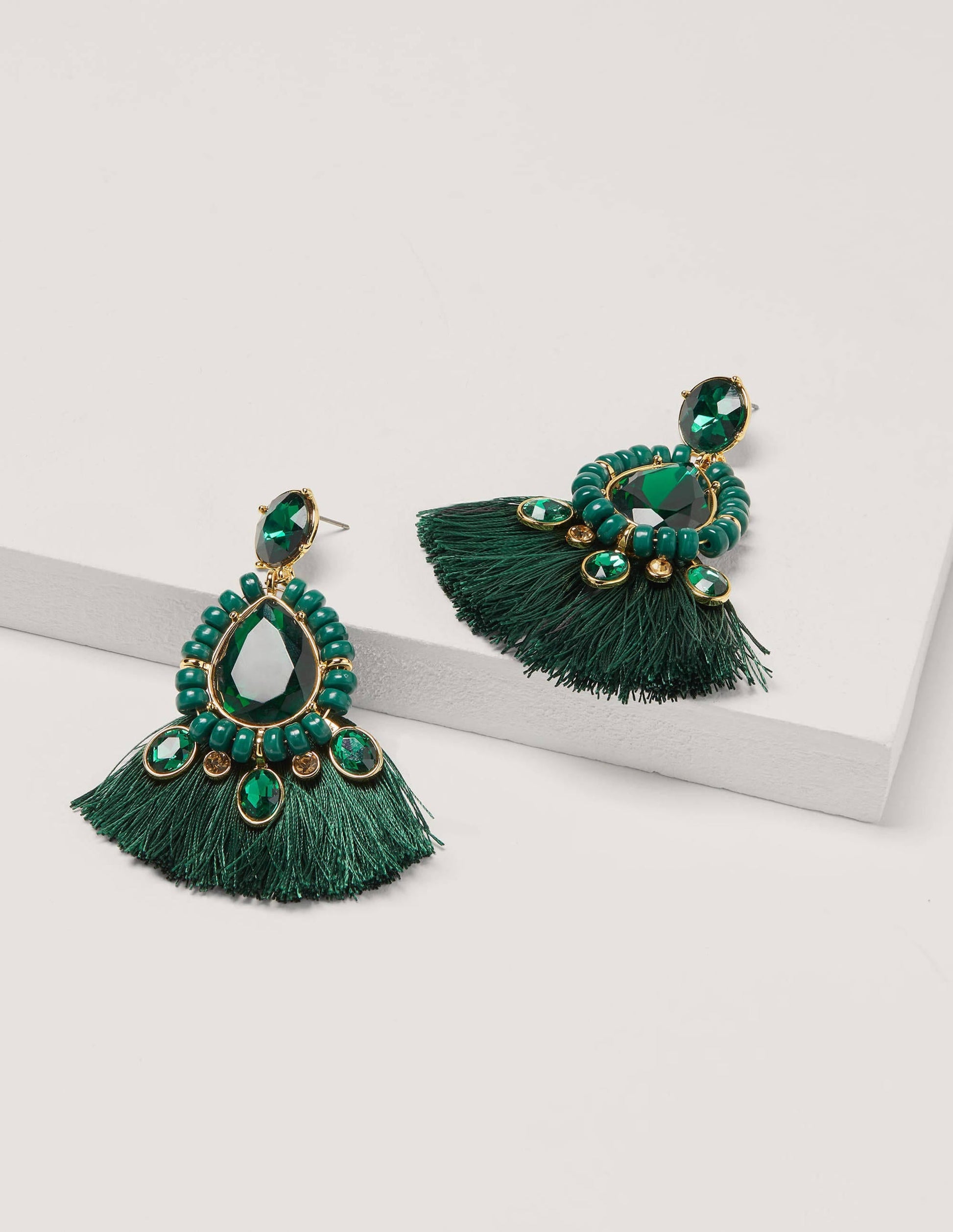 Jewelled Fringe Earrings-Midnight Garden-2
