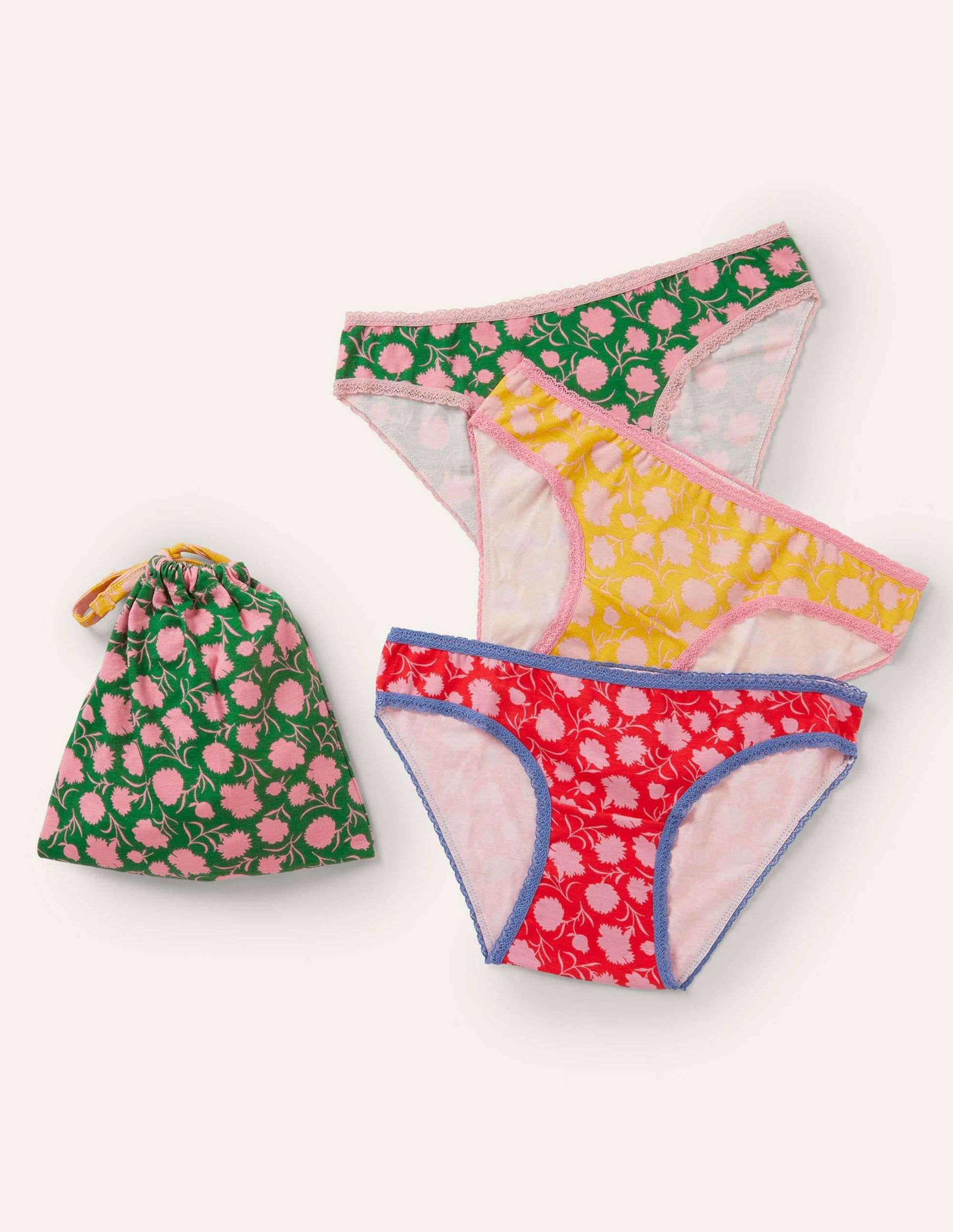 Three Pack Knickers-Floral Multi-1