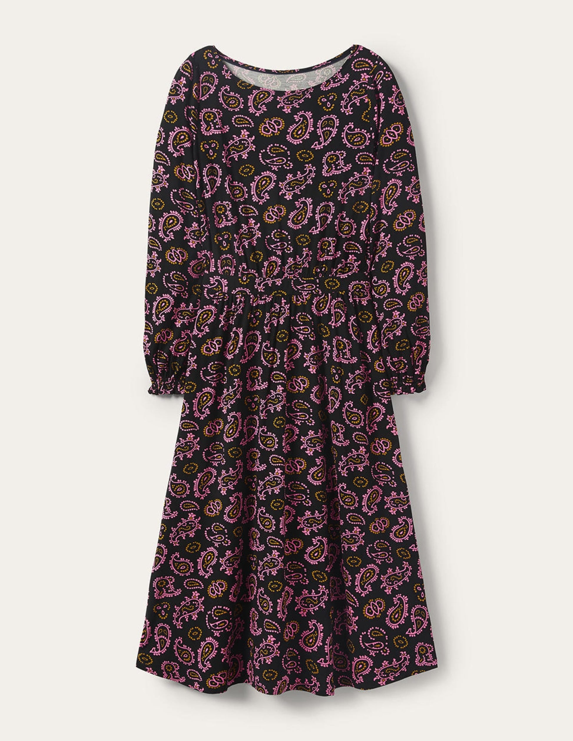 Evelyn Jersey Midi Dress-Azalea, Intricate Paisley-5