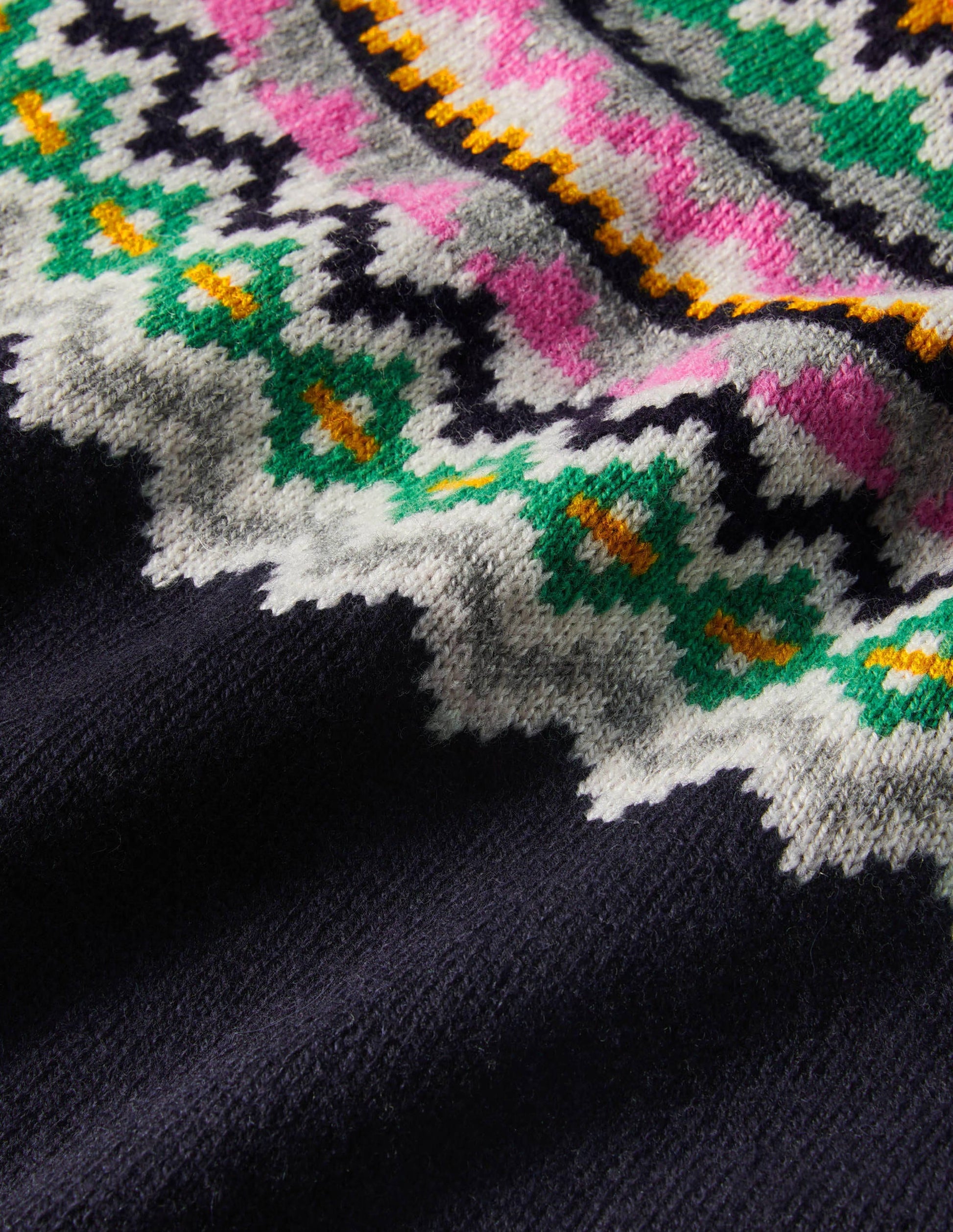 Millie Fair Isle Knitted Dress-Navy-7