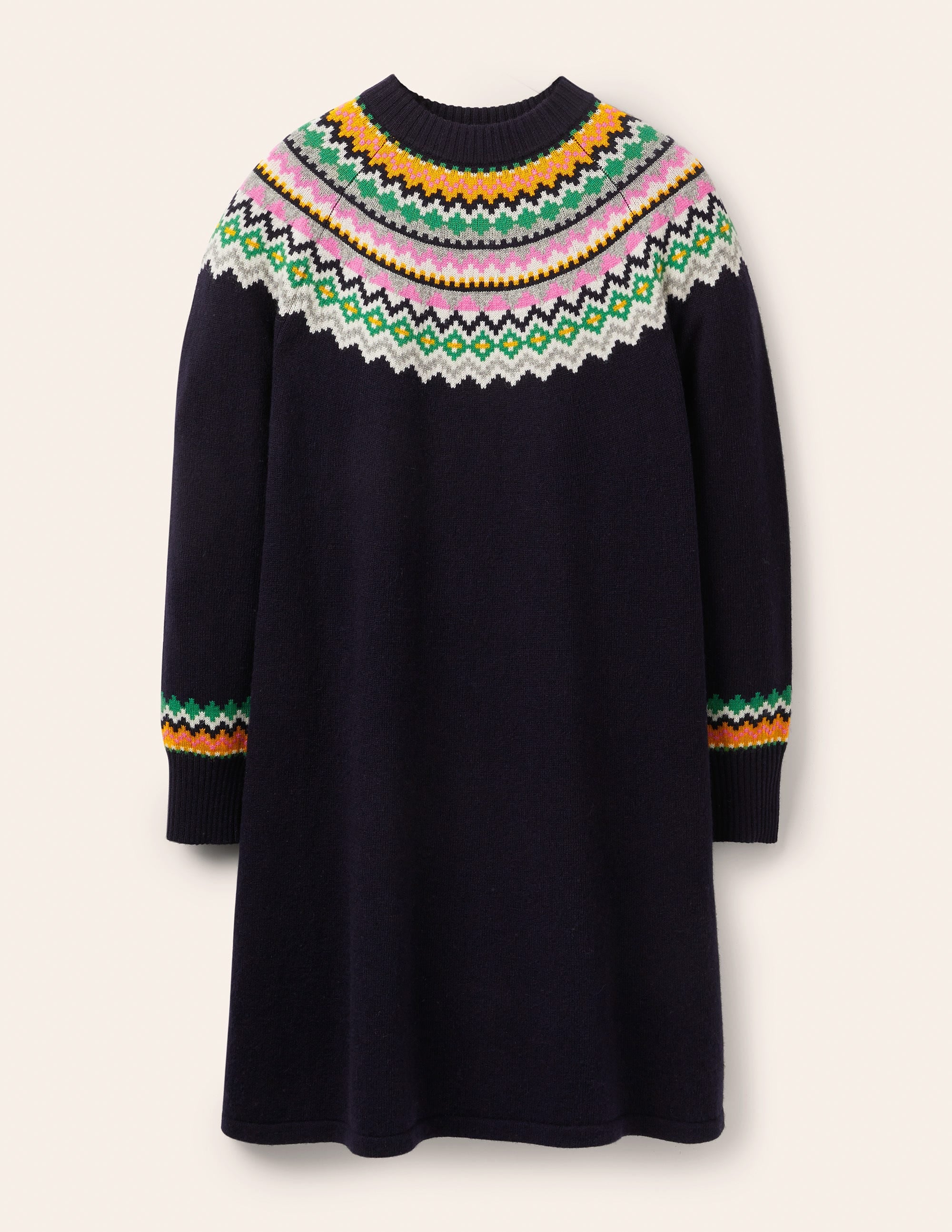 Millie Fair Isle Knitted Dress-Navy - Image 8