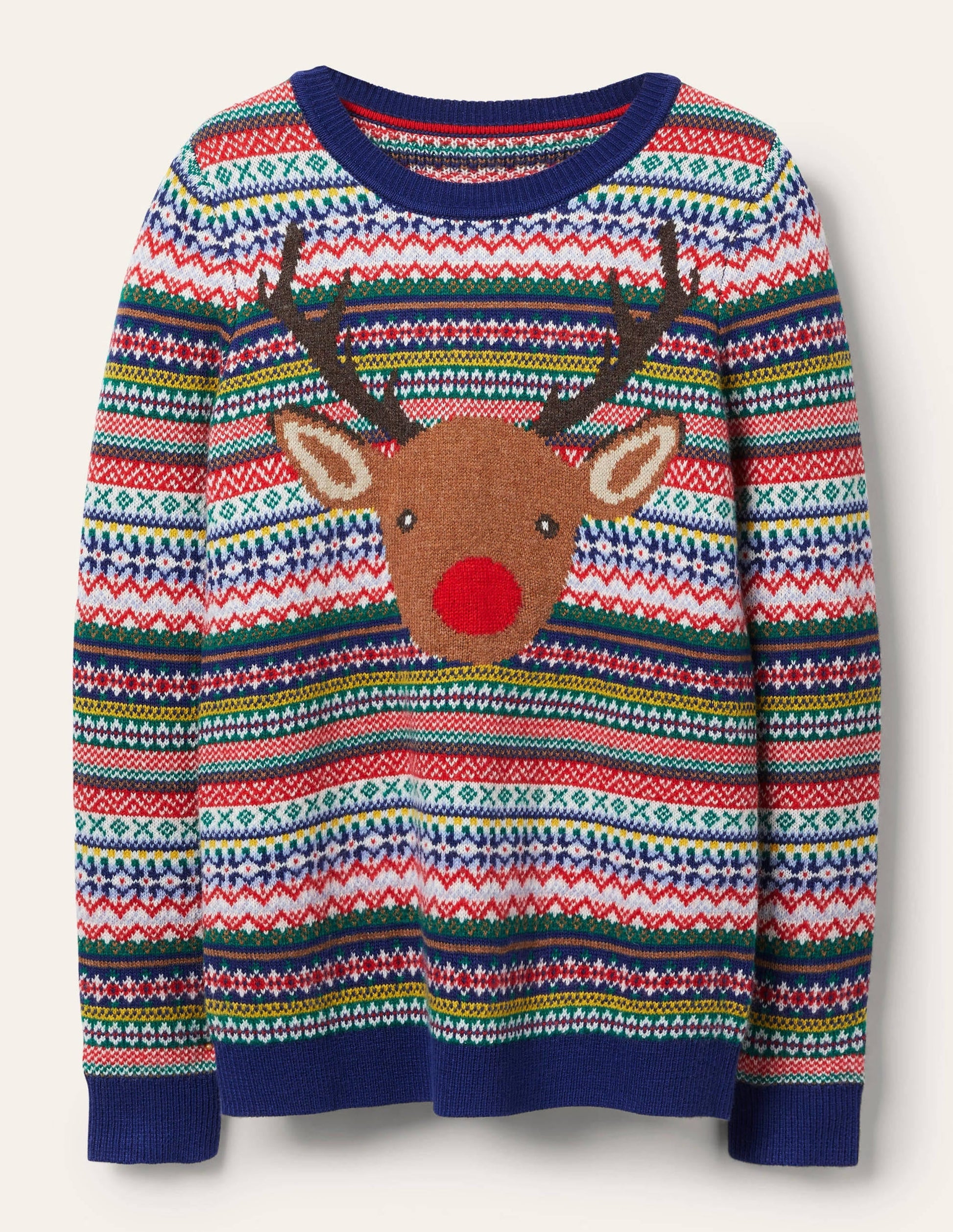 Christmas Jumper-Multi Navy Rudolph-5