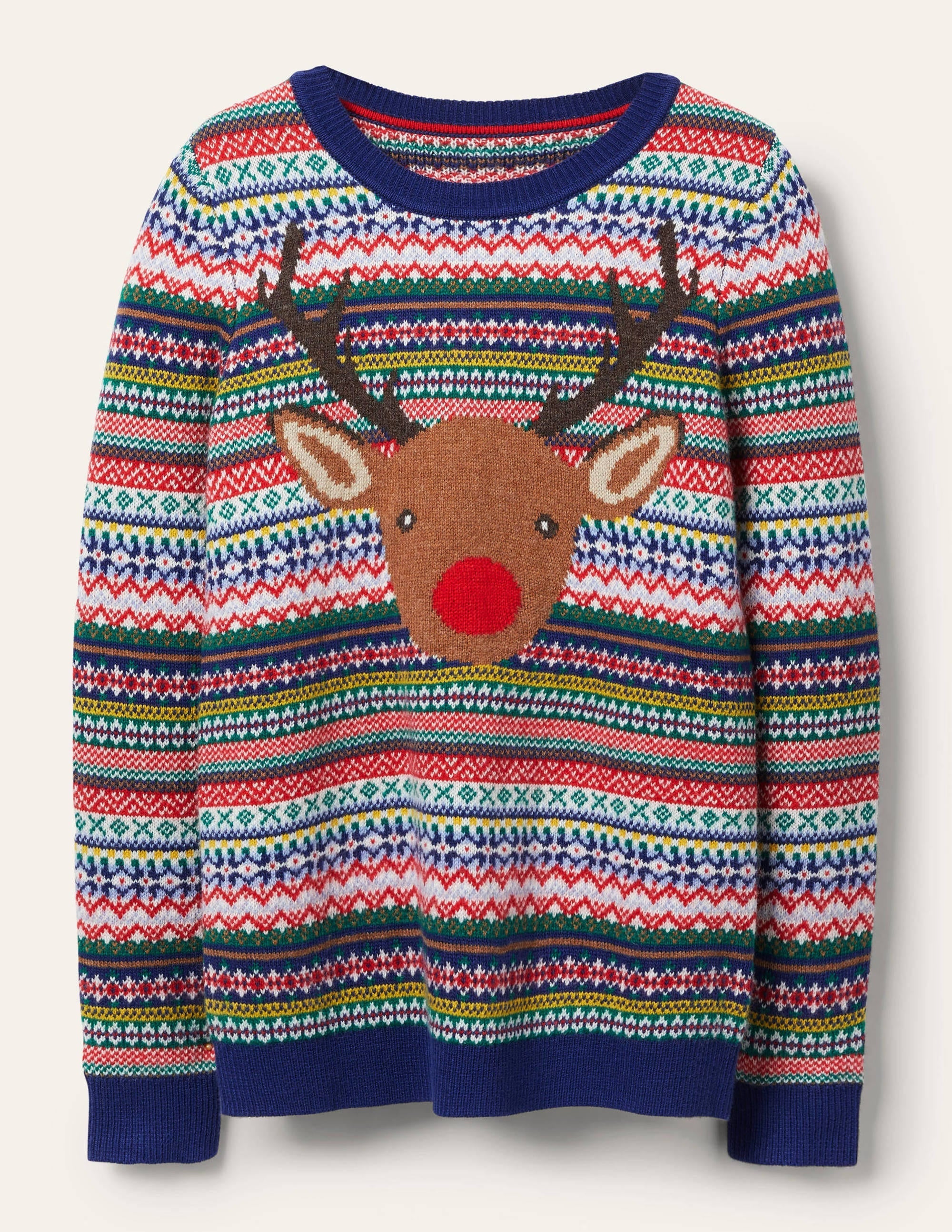 Christmas Jumper-Multi Navy Rudolph - Image 5