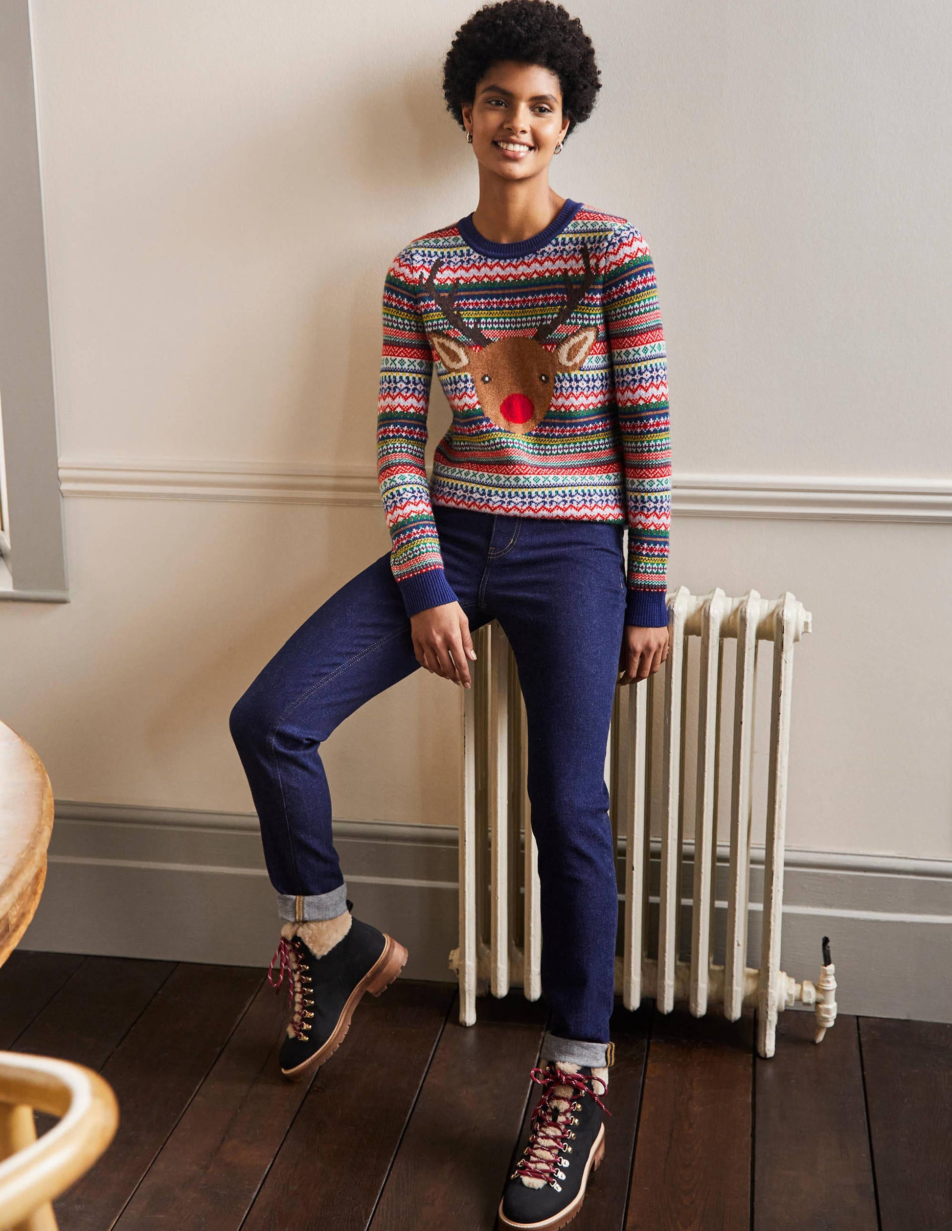 Christmas Jumper-Multi Navy Rudolph-4