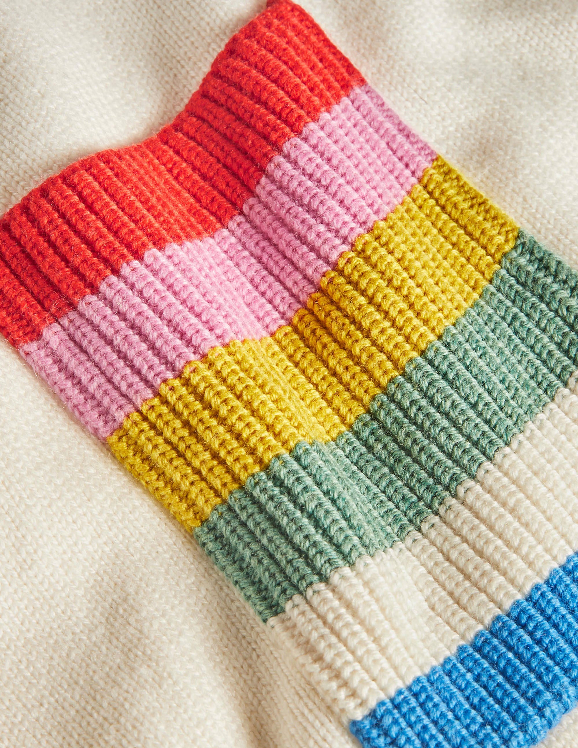 Stripe Pocket Relaxed Jumper-Ivory - Image 6