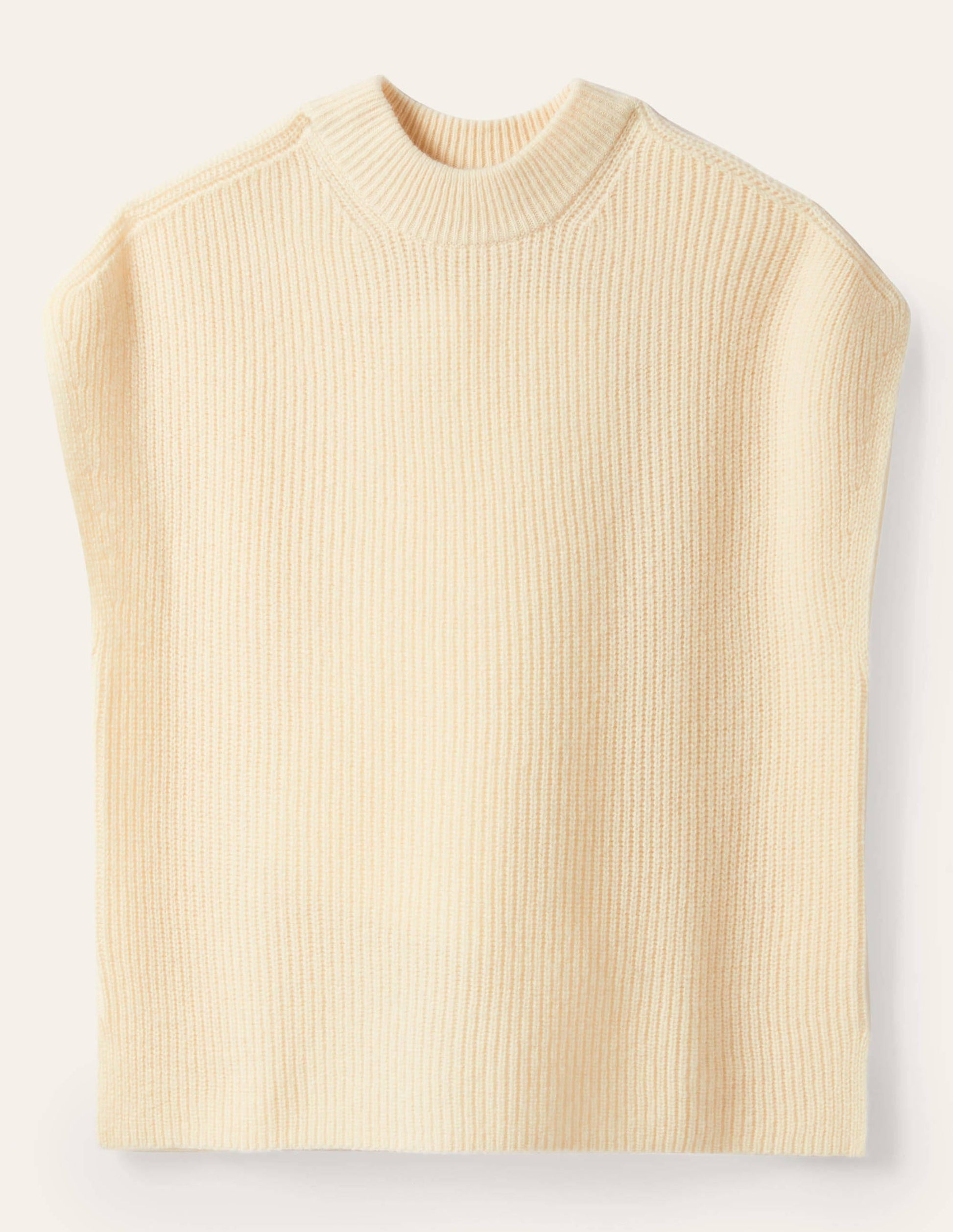 Relaxed Rib Sleeveless Jumper-Ivory-5
