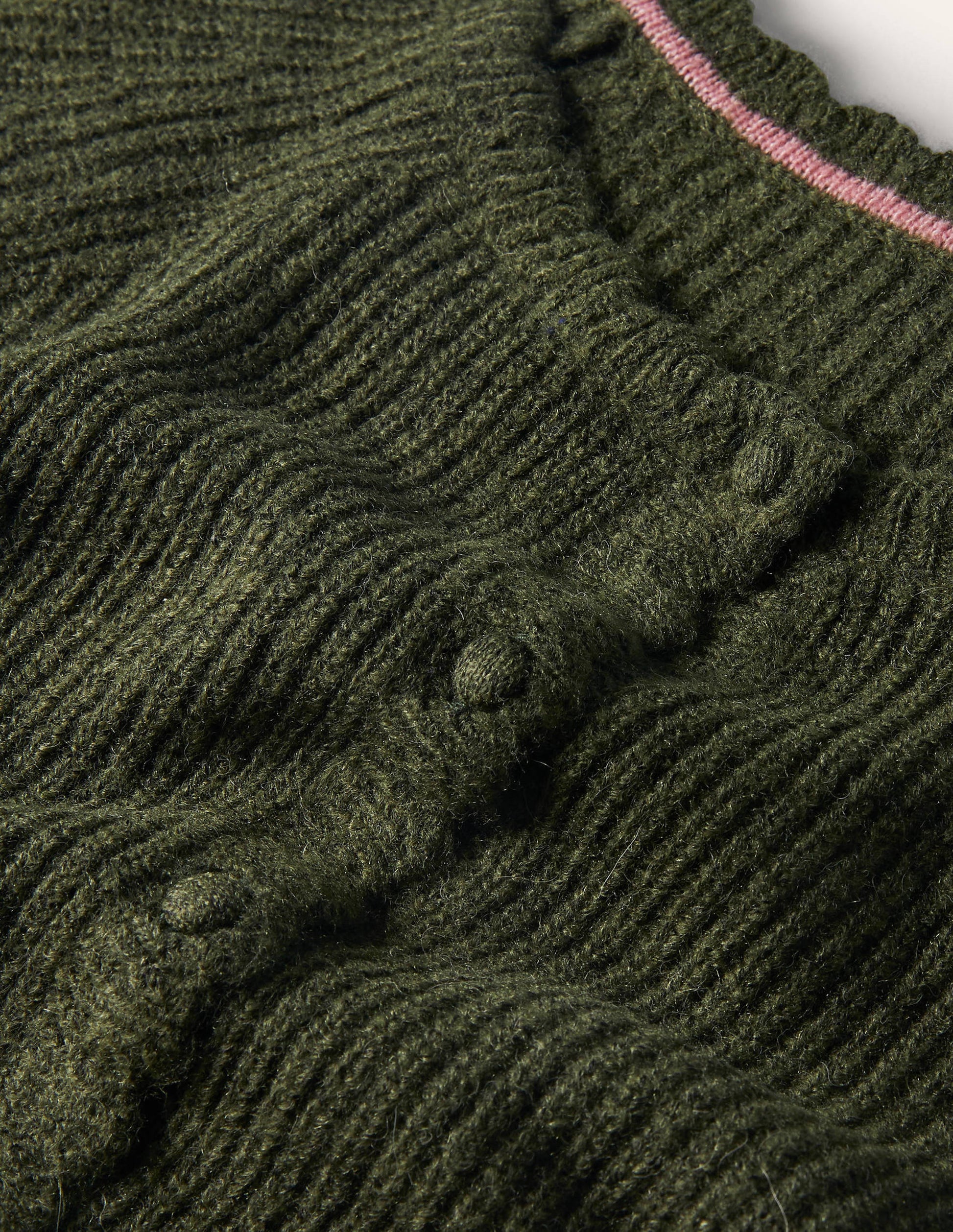 Ella Scallop Fluffy Cardigan-Classic Khaki-6