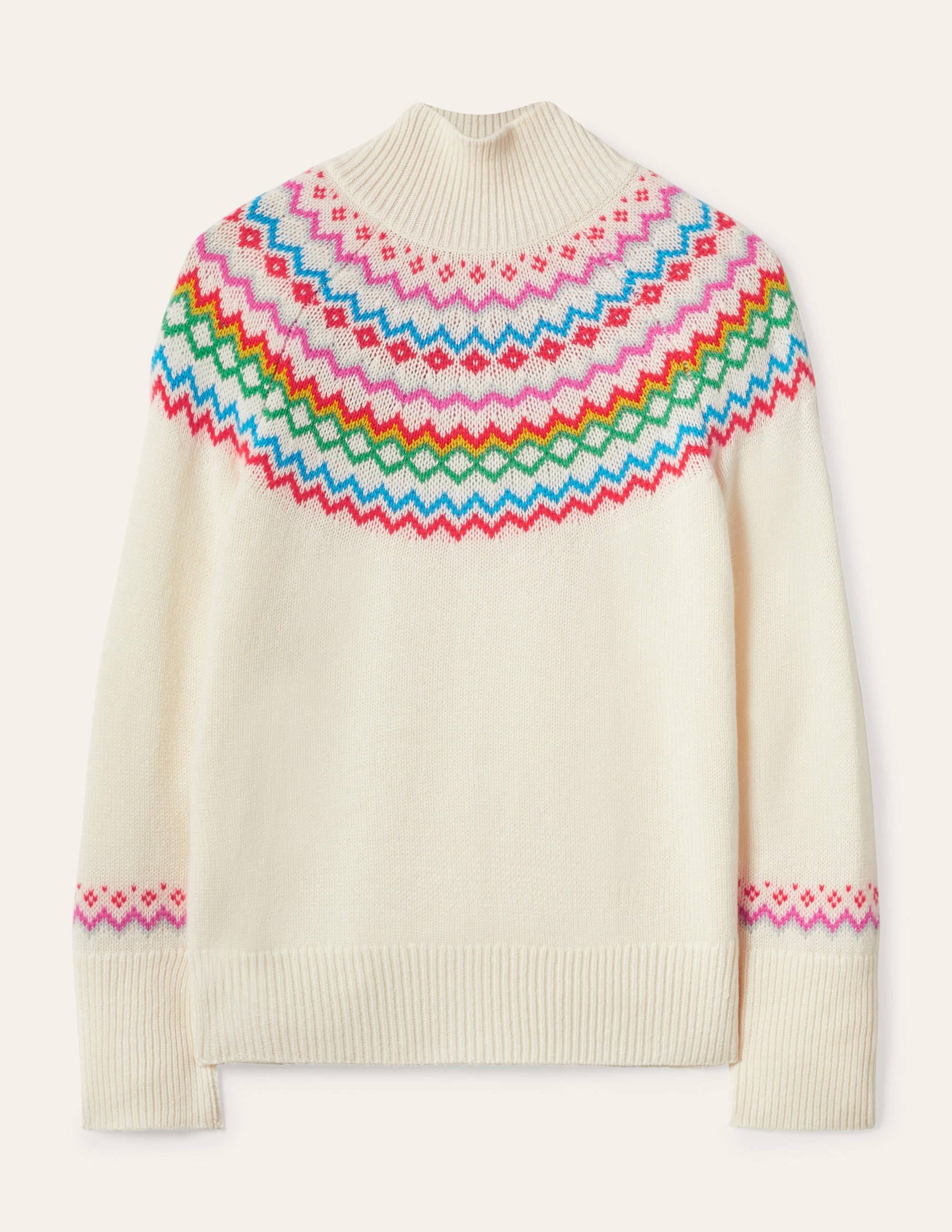 Anna Cashmere Jumper-Ivory Fair Isle - Image 6